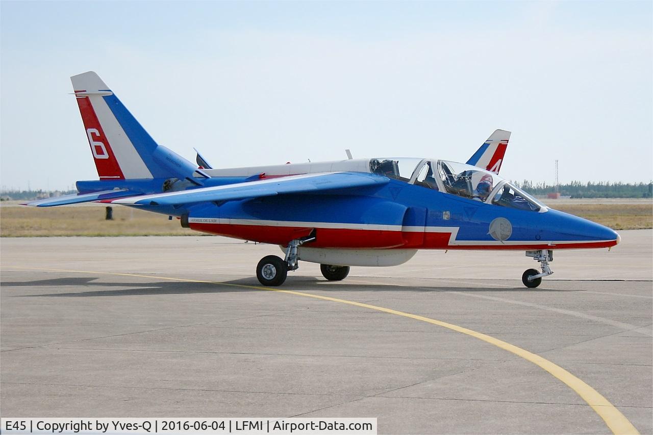 E45, Dassault-Dornier Alpha Jet E C/N E45, Dassault-Dornier Alpha Jet E (F-TETF), Athos 06 of Patrouille de France 2016, Istres-Le Tubé Air Base 125 (LFMI-QIE) Open day 2016