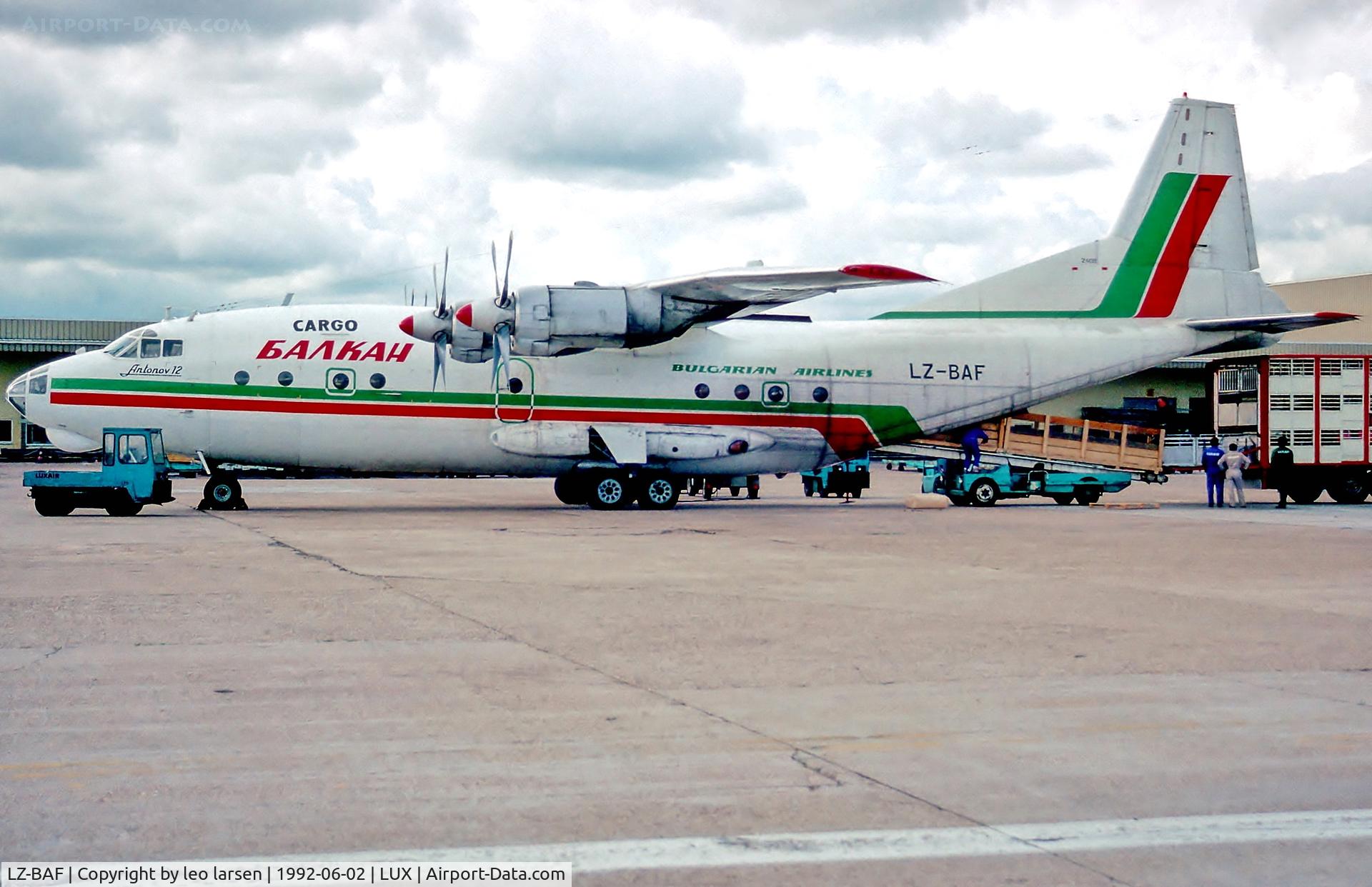LZ-BAF, 1964 Antonov An-12B C/N 402408, Luxembourg 2.6.1992