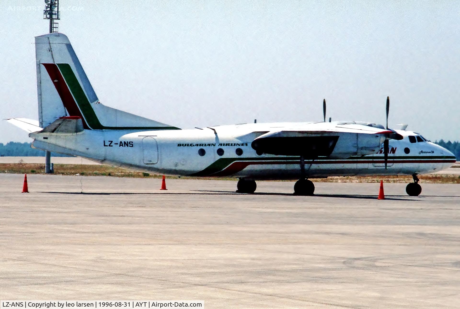 LZ-ANS, 1971 Antonov An-24W C/N 07306006, Antalya 31.8.1996