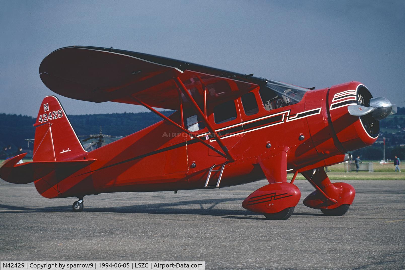 N42429, 1940 Howard Aircraft DGA-15P C/N 528, A rare plane at Grenchen. Scanned from slide.