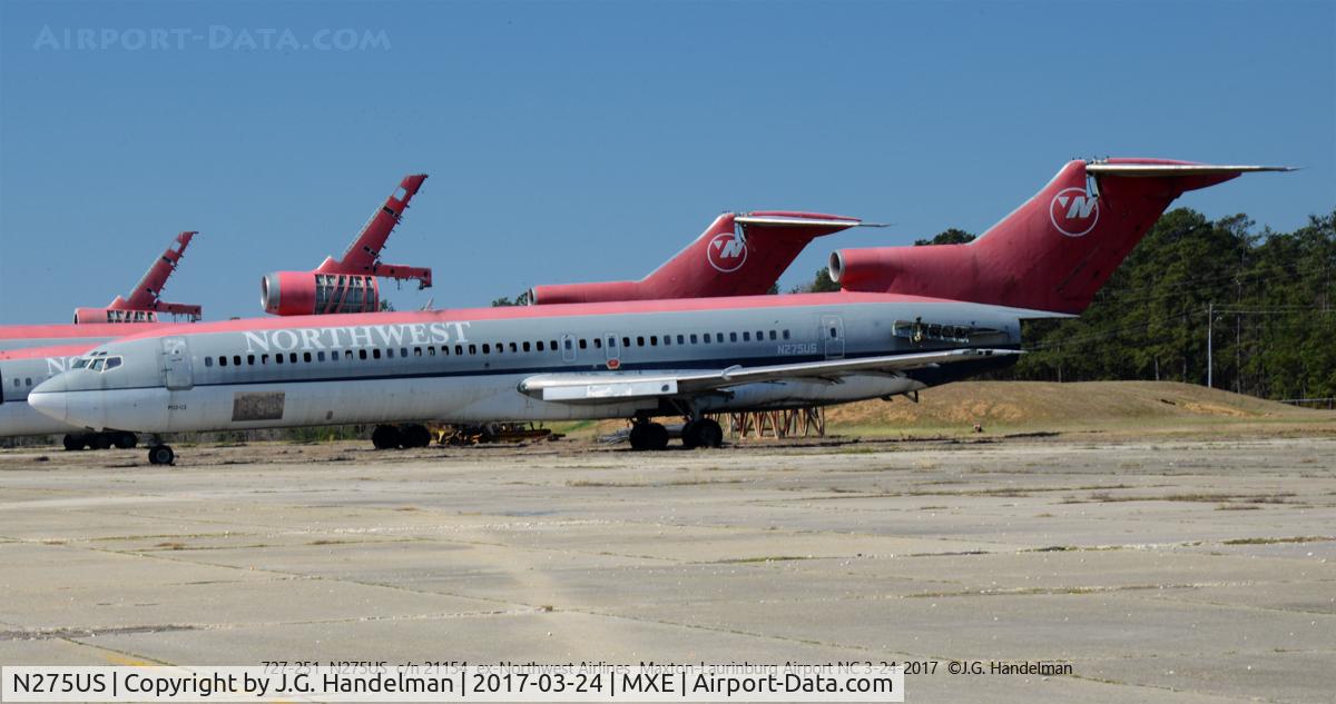 N275US, 1975 Boeing 727-251 C/N 21154, Only a hulk.