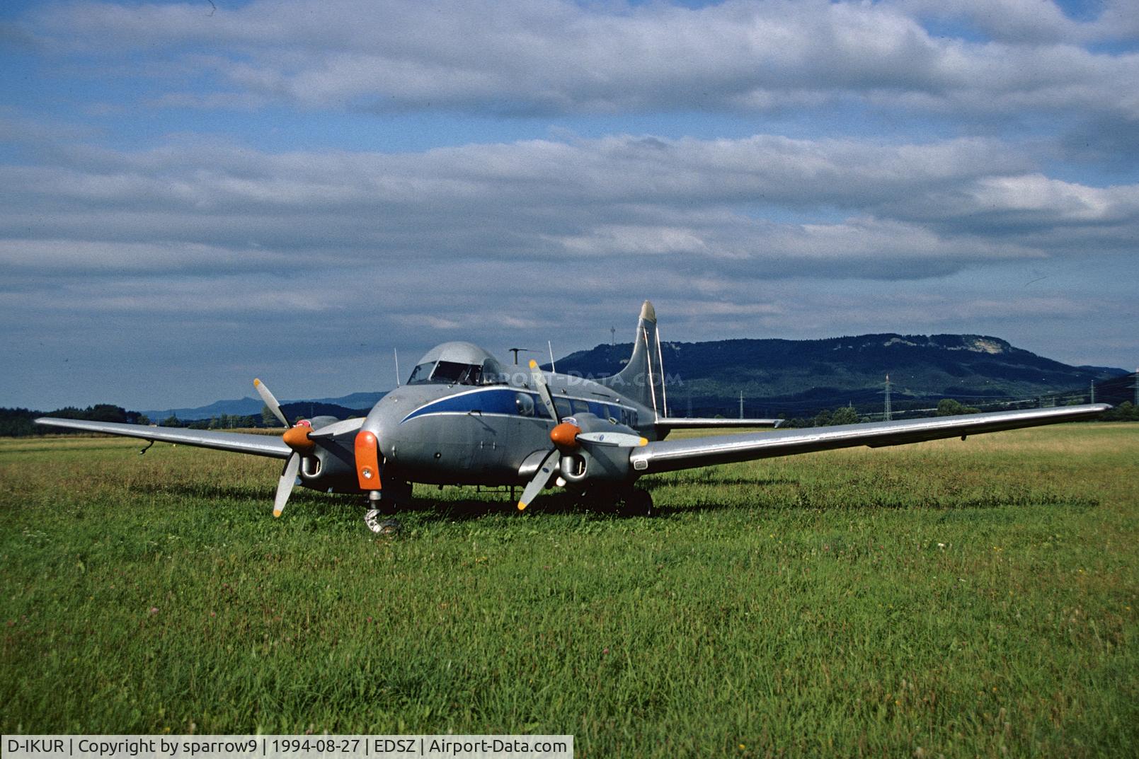 D-IKUR, 1950 De Havilland DH-104 Dove 2 C/N 04296, It seems this plane has not been flown for some time.Scanned from a slide.