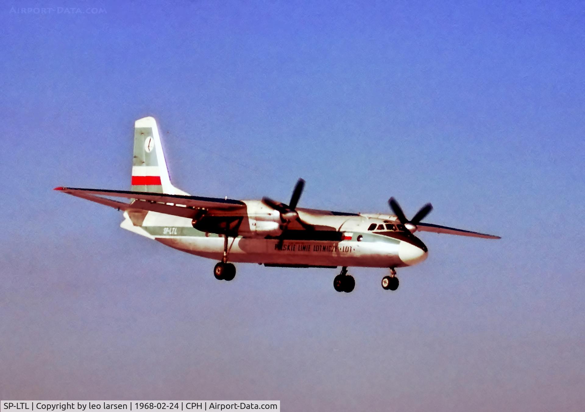 SP-LTL, 1967 Antonov An-24B C/N 77302905, Copenhagen 24.2.1968
