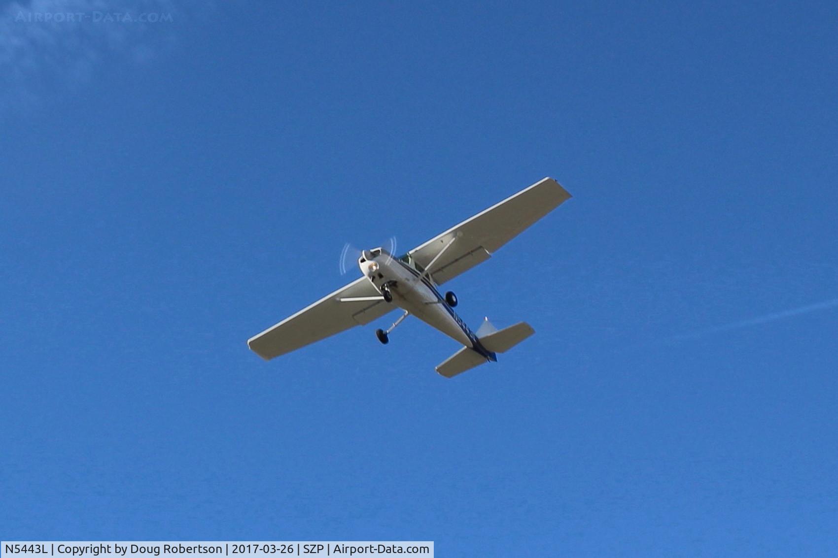 N5443L, 1980 Cessna 152 C/N 15284315, 1980 Cessna 152, Lycoming O-235 115 Hp, another takeoff climb Rwy 04