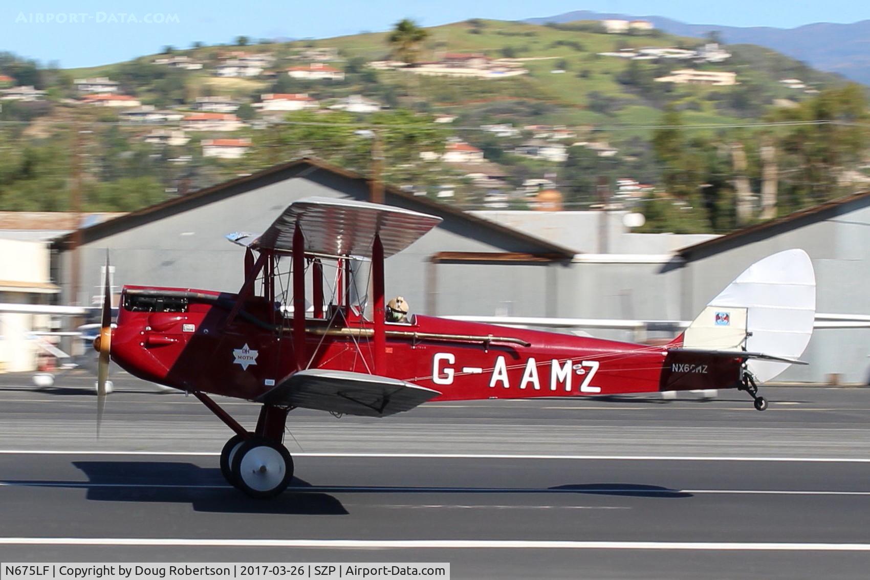 N675LF, 1944 De Havilland DH-82A Tiger Moth II C/N 86572, 1944 DeHavilland DH-82A TIGER MOTH II, DeHavilland Gipsy Major, in-line inverted air-cooled 135 Hp, landing roll Rwy 22