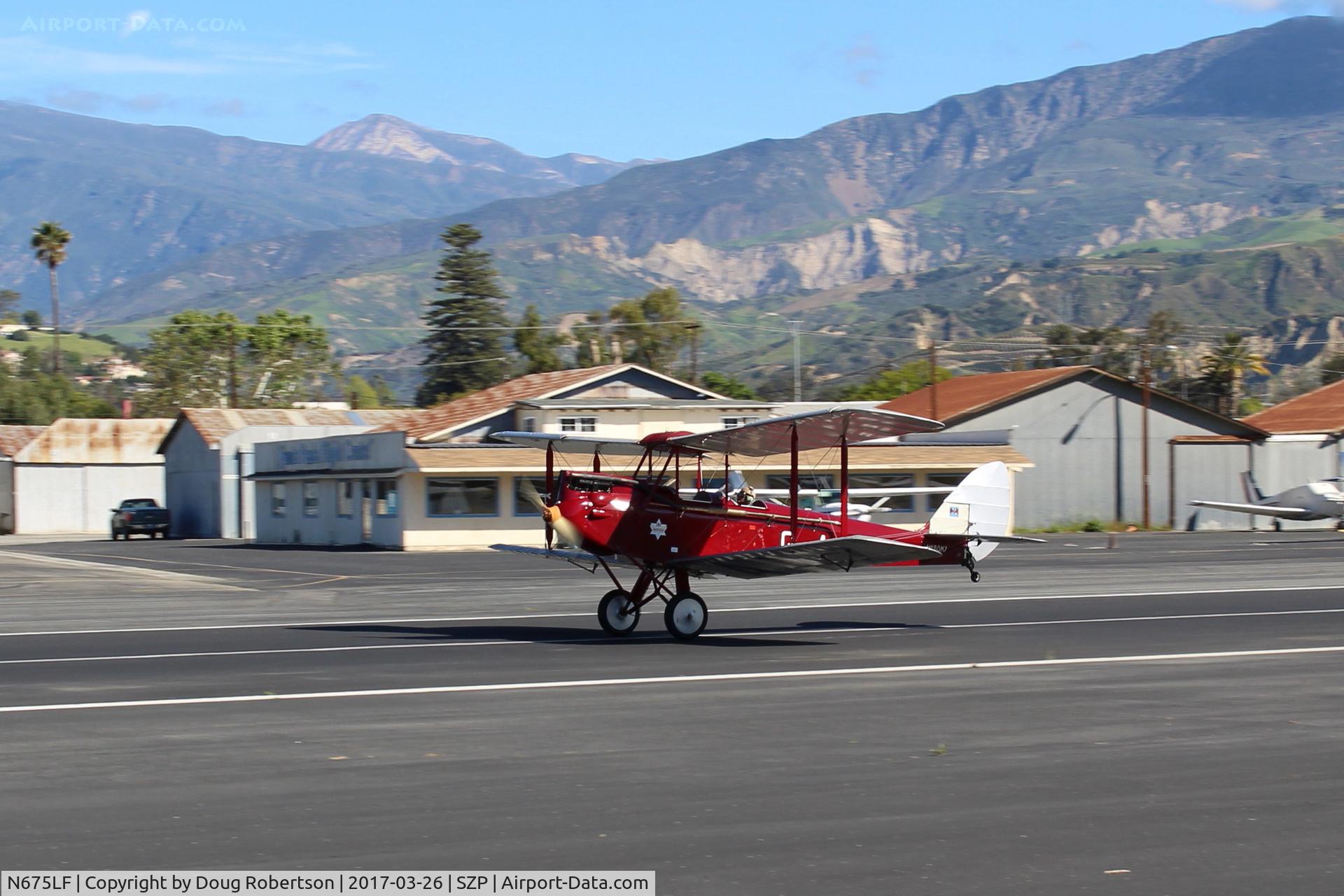 N675LF, 1944 De Havilland DH-82A Tiger Moth II C/N 86572, 1944 DeHavilland DH-82A TIGER MOTH II, DeHavilland Gipsy Major in-line inverted air-cooled 135 Hp, landing roll Rwy 22