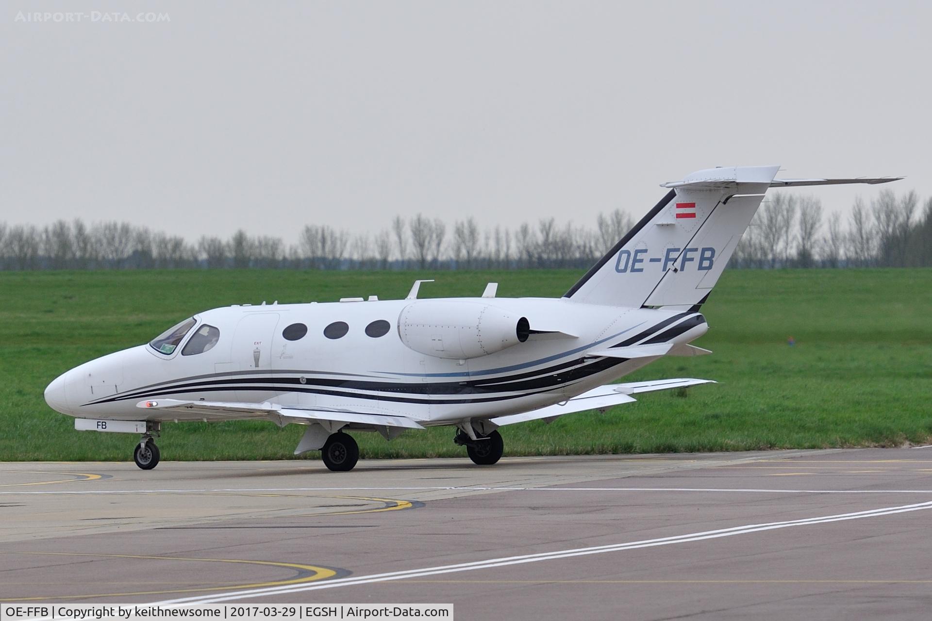 OE-FFB, 2008 Cessna 510 Citation Mustang Citation Mustang C/N 510-0065, Evening arrival.