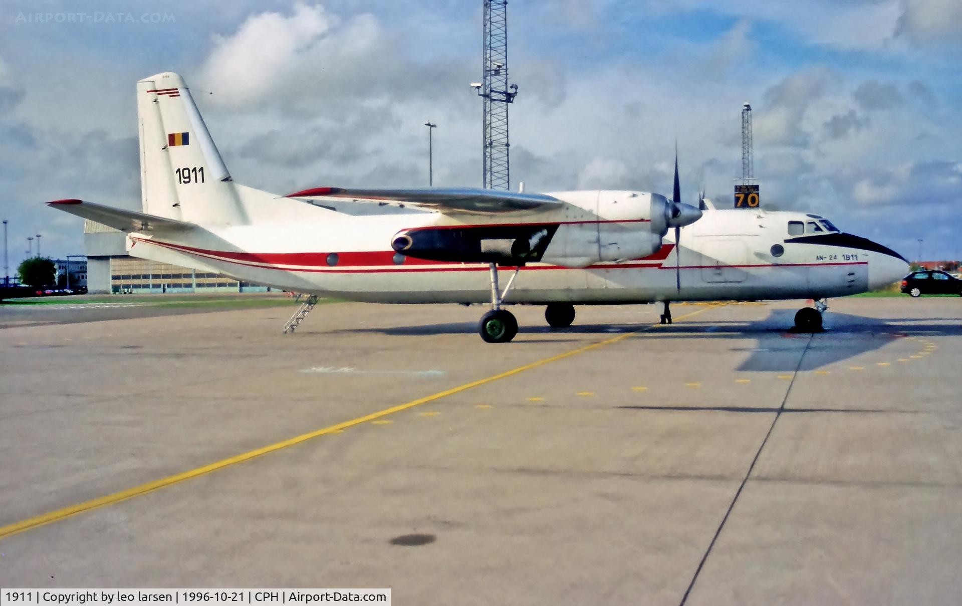 1911, 1968 Antonov An-24TV C/N 1021911, Copenhagen 21.10.96
