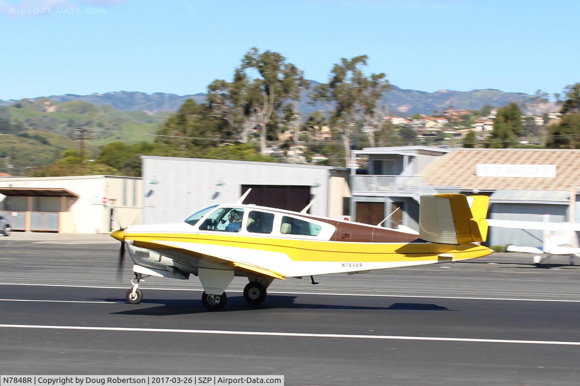 N7848R, 1968 Beech V35A Bonanza C/N D-8904, 1968 Beech V35A BONANZA, Continental IO-550 300 Hp upgrade by STC, landing roll Rwy 22