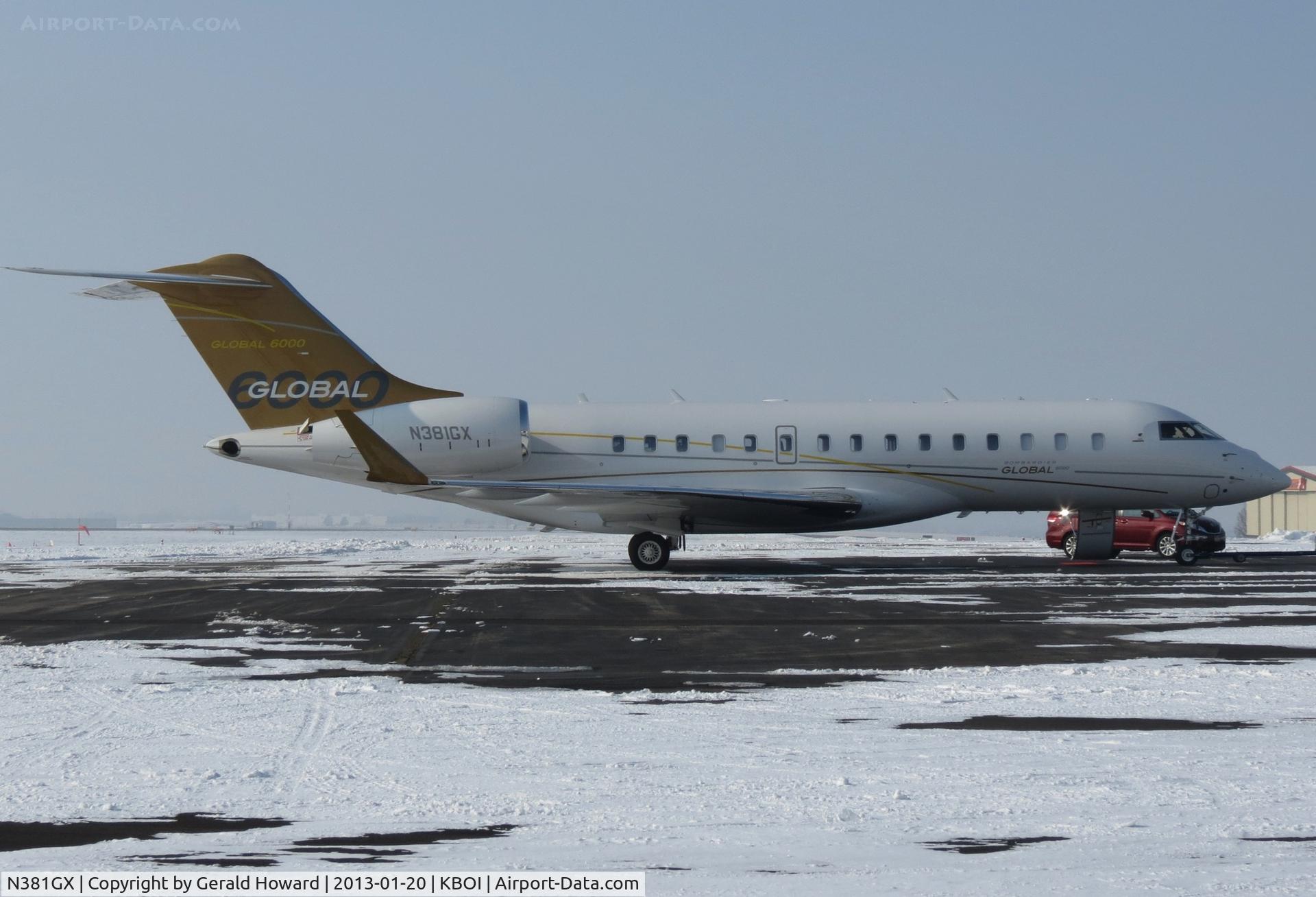 N381GX, 2012 Bombardier Global 6000 (BD-700-1A10) C/N 9381, Parked on north GA ramp.