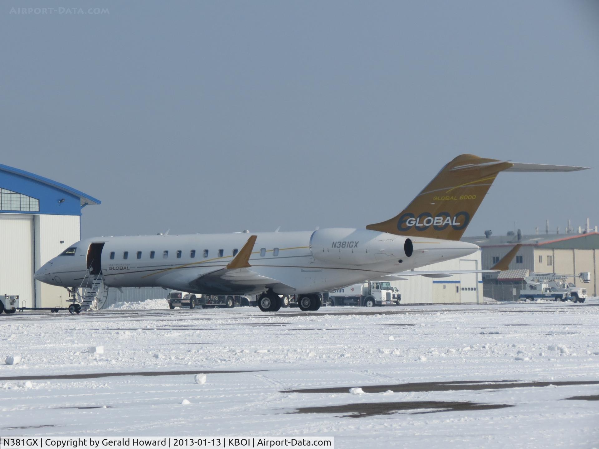 N381GX, 2012 Bombardier Global 6000 (BD-700-1A10) C/N 9381, Parked on north GA ramp.