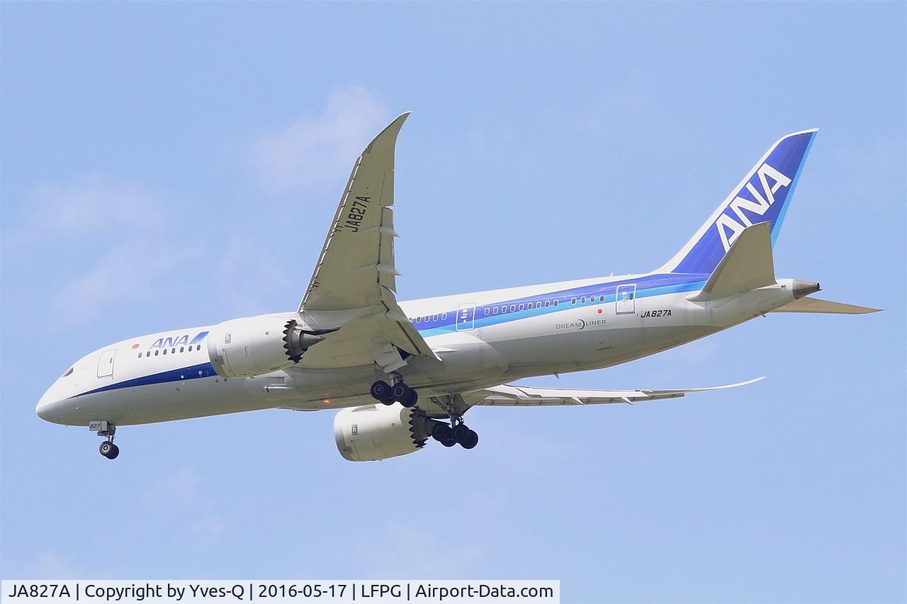 JA827A, 2013 Boeing 787-8 Dreamliner C/N 34509, Boeing 787-8 Dreamliner, Short approach rwy 27R, Roissy Charles De Gaulle Airport (LFPG-CDG)