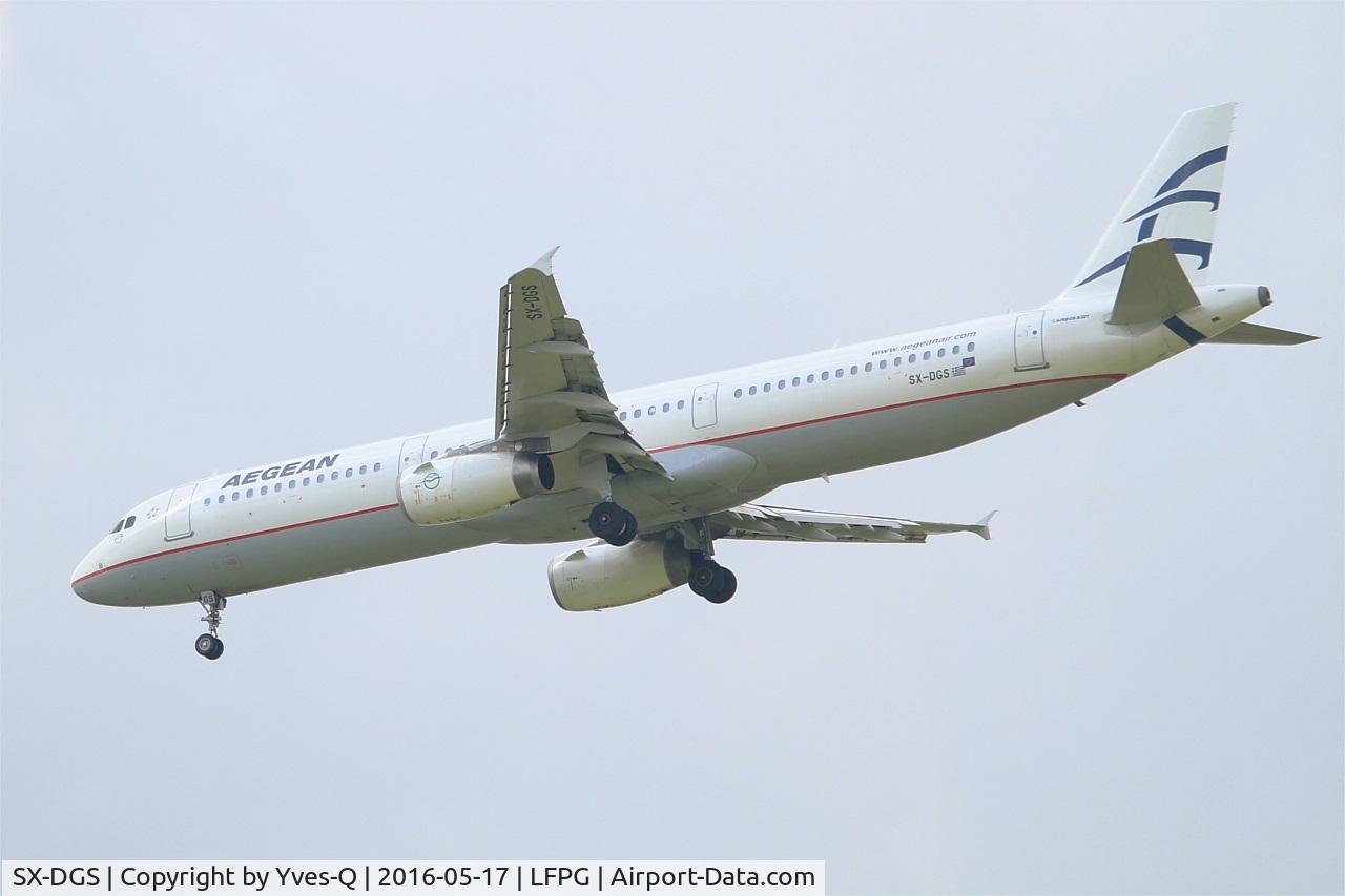 SX-DGS, 2001 Airbus A321-231 C/N 1428, Airbus A321-231, Short approach rwy 27R, Roissy Charles De Gaulle Airport (LFPG-CDG)