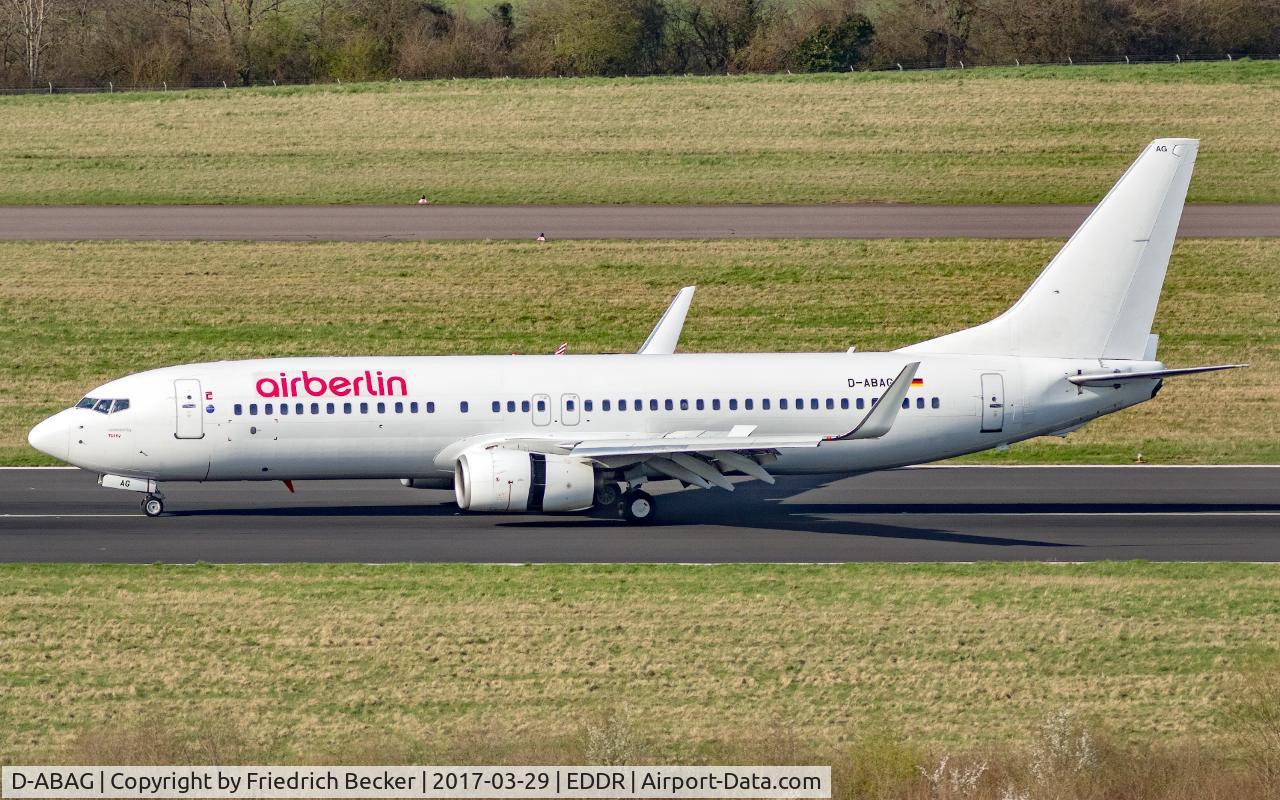 D-ABAG, 2001 Boeing 737-86J C/N 30879, decelerating after touchdown