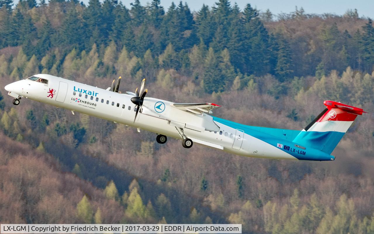 LX-LGM, 2012 De Havilland Canada DHC-8-402Q Dash 8 C/N 4425, departure to Hamburg via RW27