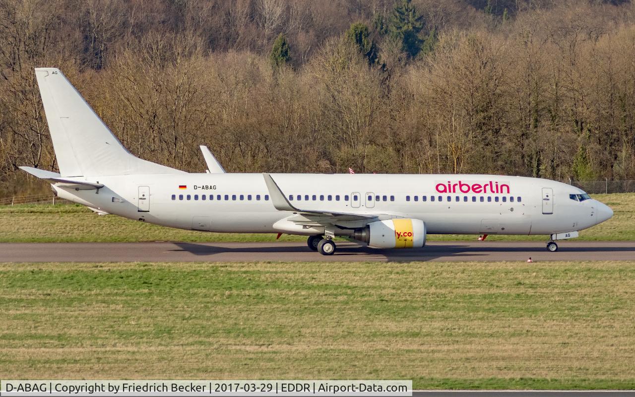 D-ABAG, 2001 Boeing 737-86J C/N 30879, taxying to the gate