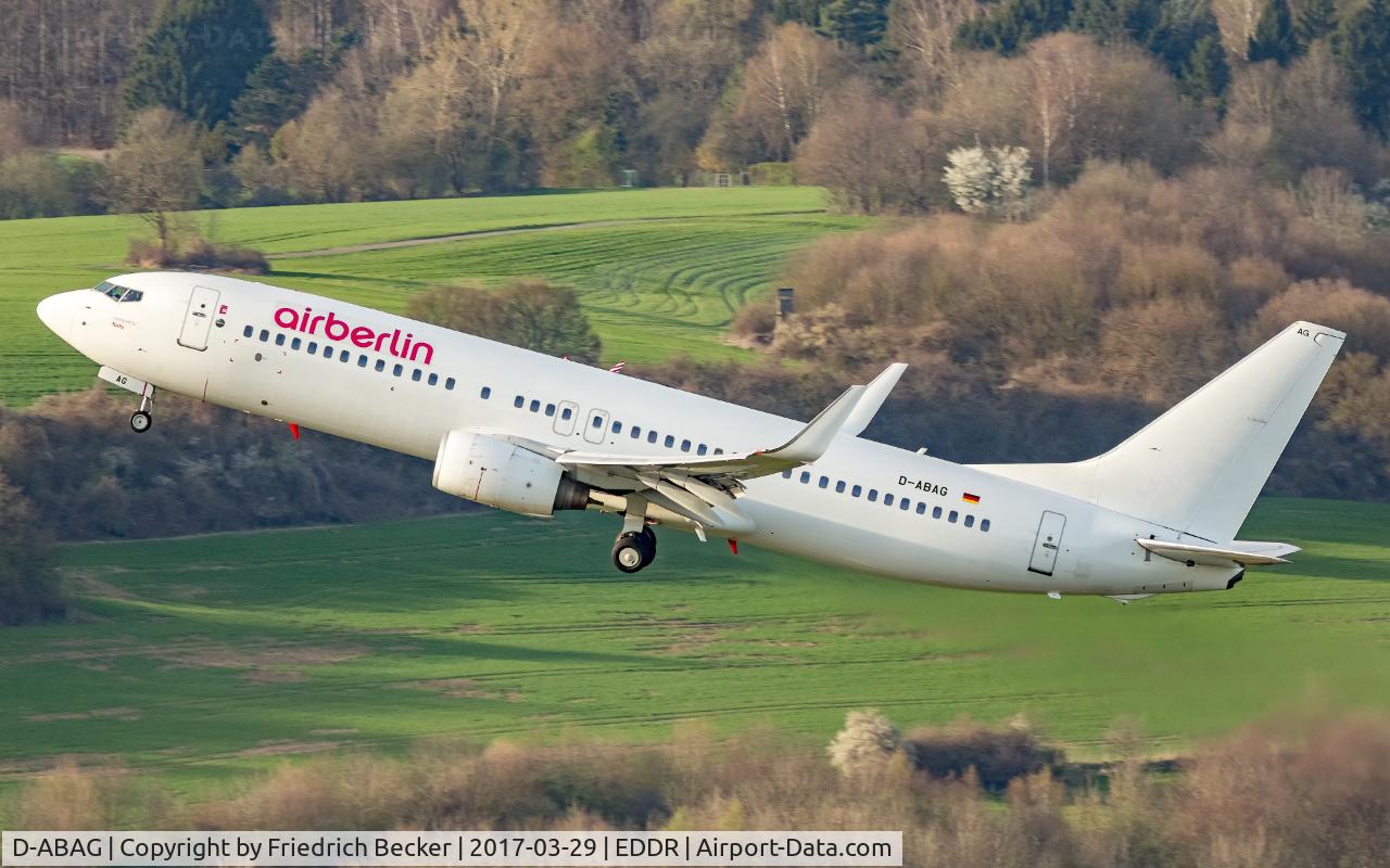 D-ABAG, 2001 Boeing 737-86J C/N 30879, departure to Palma via RW27