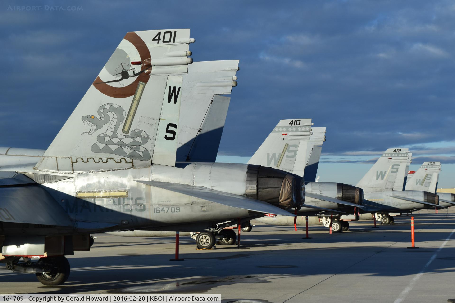 164709, McDonnell Douglas F/A-18C Hornet C/N 1151/C314, Parked with fellow VMFA-323 “Death Rattlers”,		3rd MAW, MAG-11, MCAS Miramar.