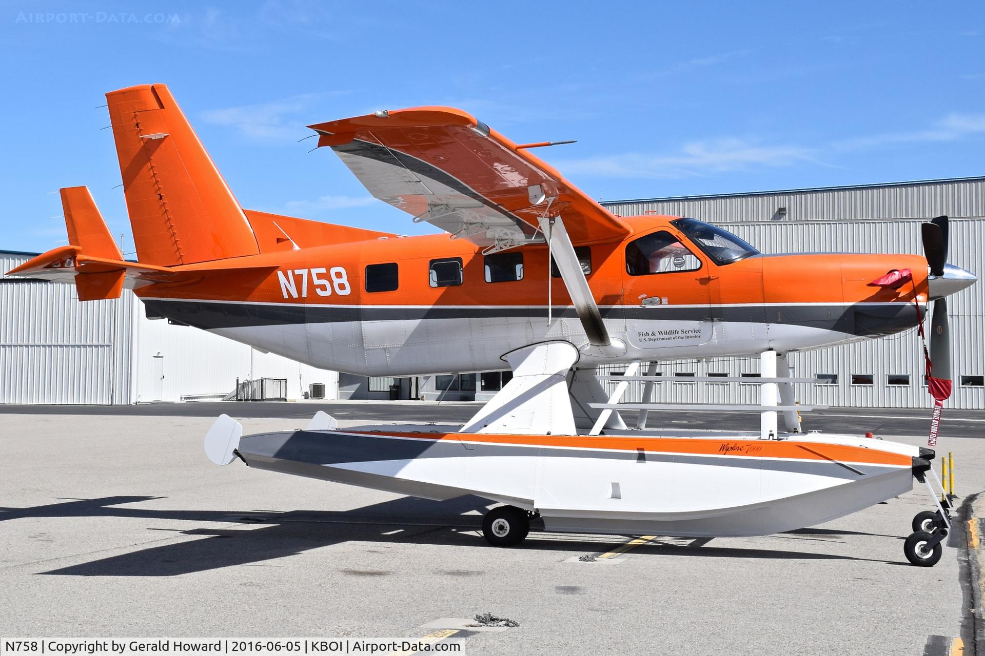 N758, 2010 Quest Kodiak 100 C/N 100-0033, Parked for maintenance.  U. S. Dept. of the Interior, Fish & Wildlife Service.