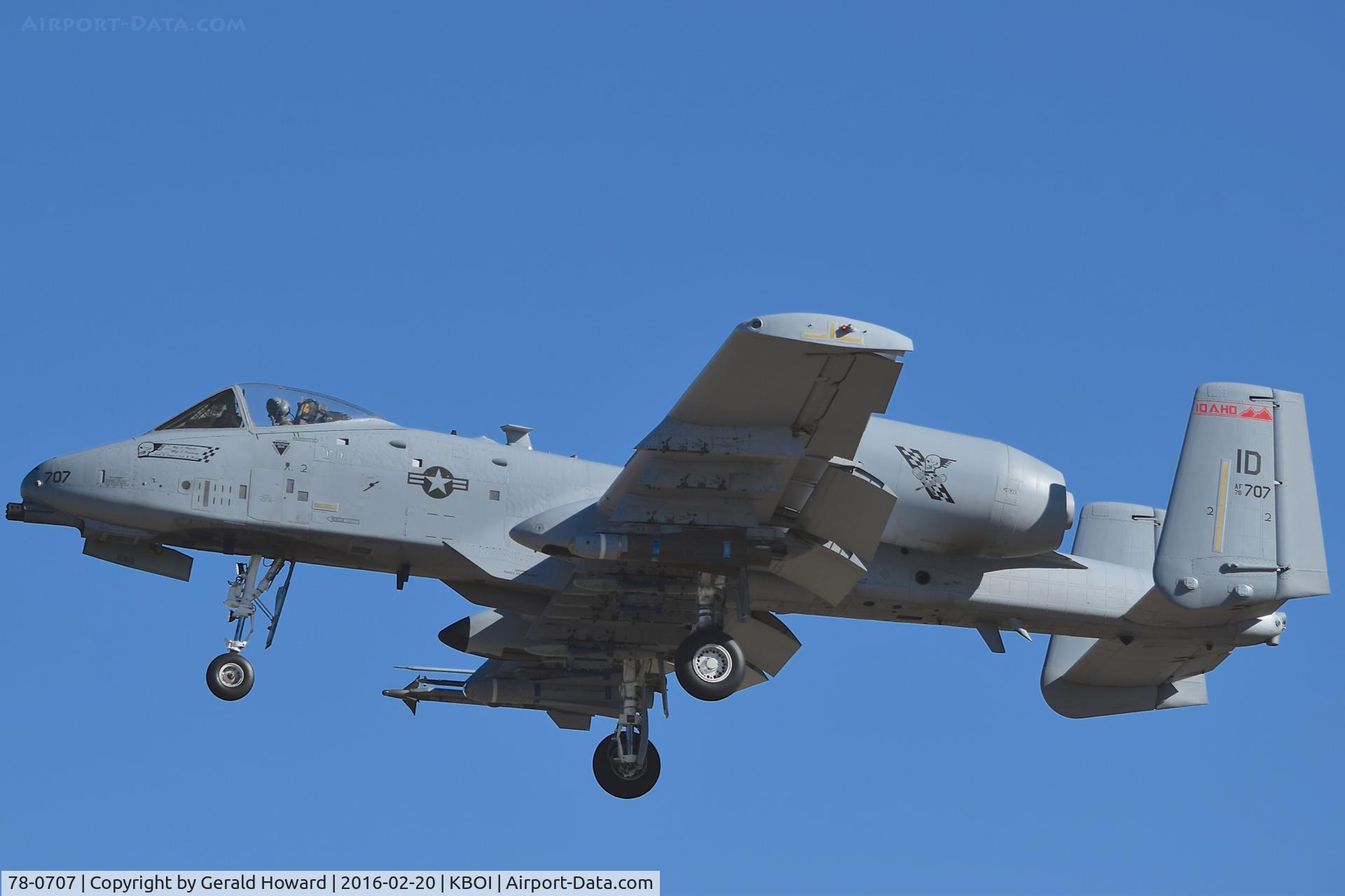 78-0707, 1978 Fairchild Republic A-10C Thunderbolt II C/N A10-0327, Departing RWY 28L.  190th Fighter Sq., Idaho ANG.