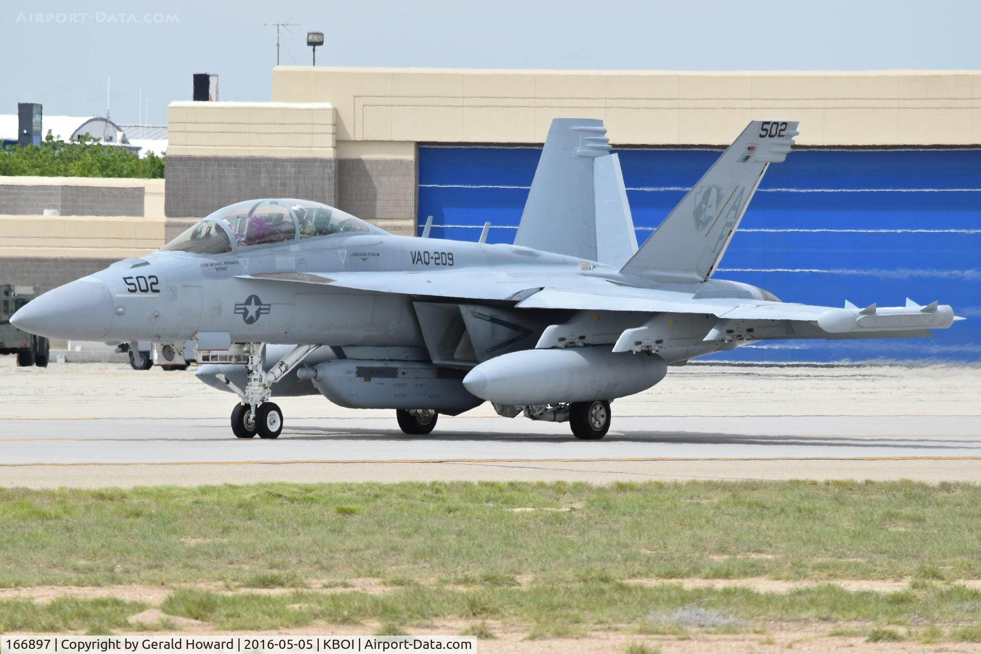 166897, Boeing EA-18G Growler C/N G-9, Taxiing on Bravo to RWY 28L. VAQ-209 “Star Warriors”	NAS Whidbey Island, WA.