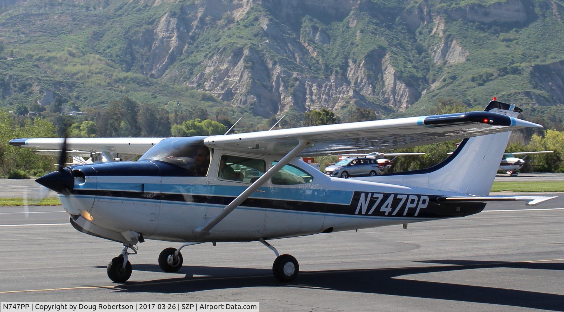 N747PP, 1980 Cessna 182R Skylane C/N R18201587, 1980 Cessna 182R SKYLANE, Lycoming IO-540-J3C5D 235 Hp, taxi back