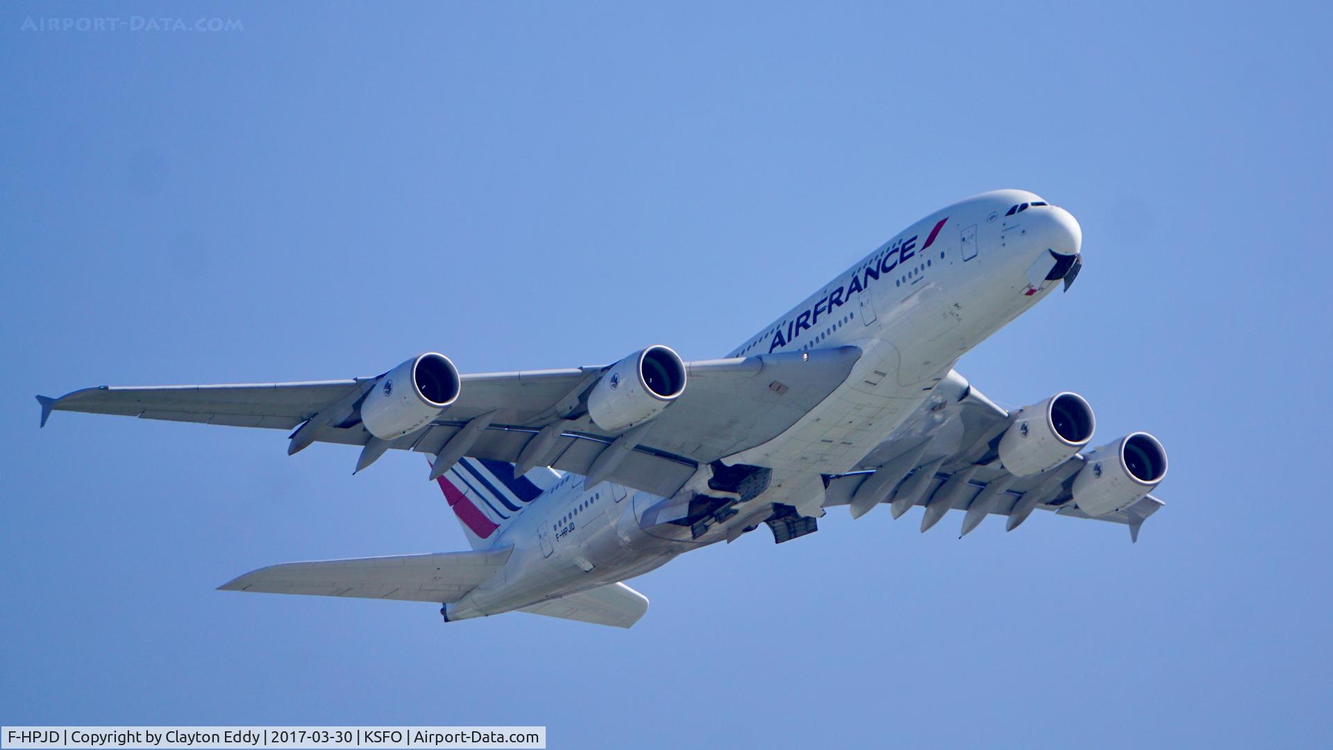 F-HPJD, 2010 Airbus A380-861 C/N 049, Departing 28R SFO 2017.