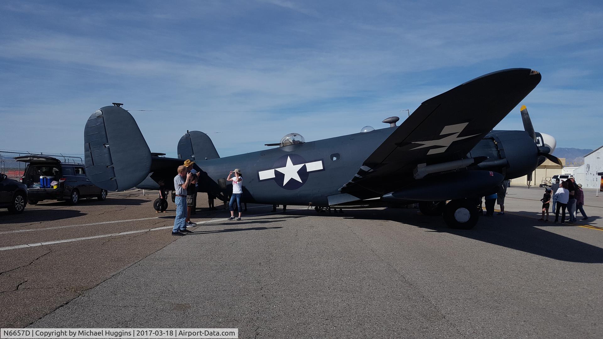 N6657D, 1945 Lockheed PV-2D Harpoon C/N 15-1606, PV-2 Harpoon BuNo 84062, cn 15-1606 (N6657D). China Lake NAWS, 2017 Airshow.