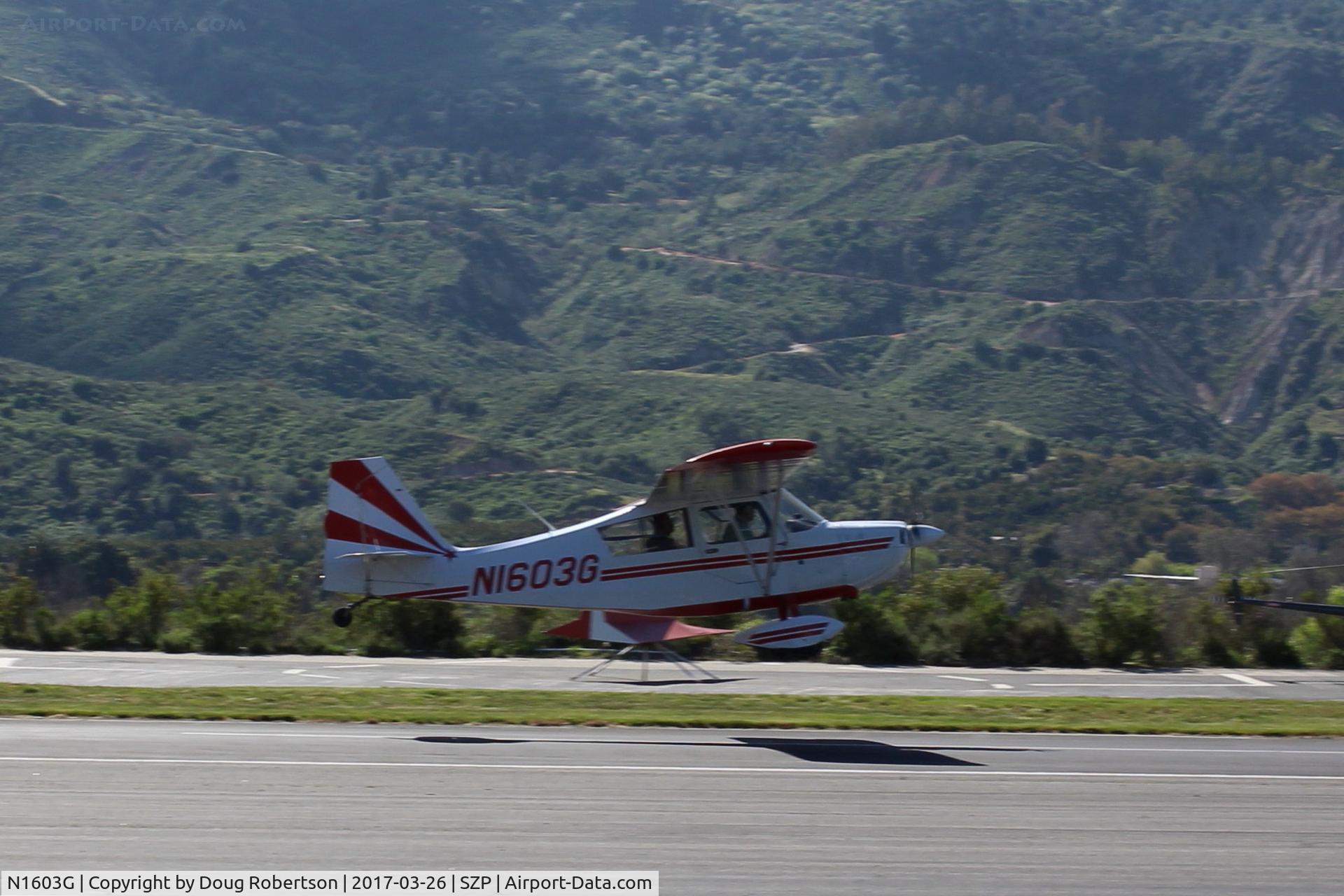 N1603G, 1968 Champion 7ECA Citabria C/N 609, 1968 Champion 7ECA CITABRIA, Lycoming O-235 115 Hp, takeoff climb Rwy 22