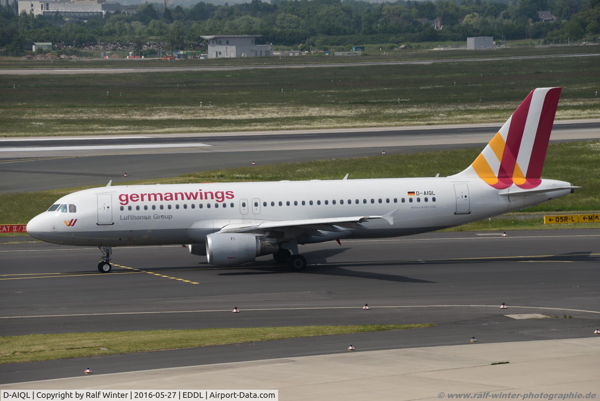 D-AIQL, 1991 Airbus A320-211 C/N 0267, Airbus A320-211 - 4U GWI - Germanwings ex. Lufthansa 'Stralsund' - 267 - D-AIQL - 27.05.2016 - DUS