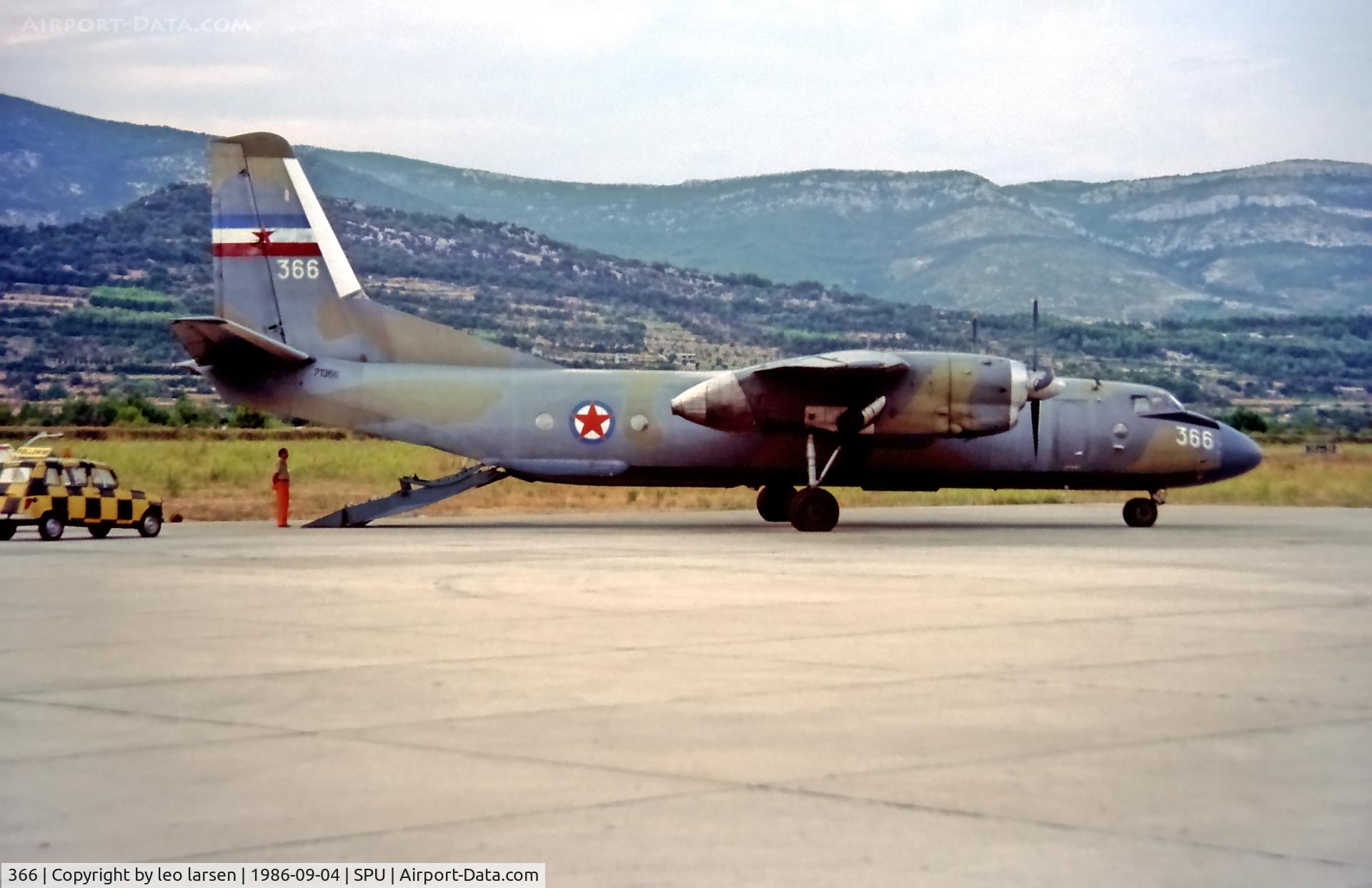 366, 1976 Antonov An-26 C/N 36 08, Split Yugoslavia 4.9.1986