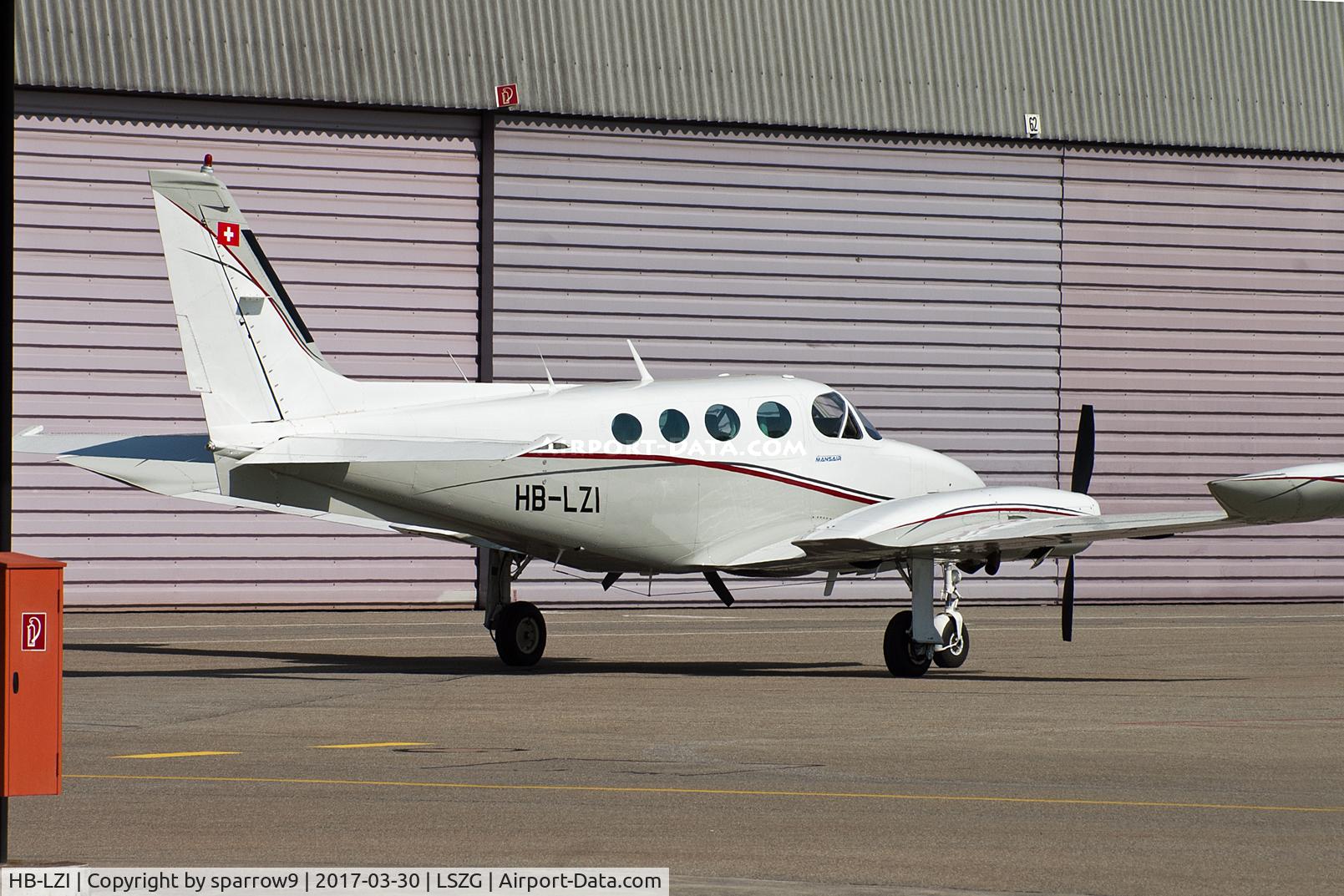 HB-LZI, 1982 Cessna 340A C/N 340A1503, In front of maintenance hangar. HB-registered from 2016-01-26 until 2022-03-01 