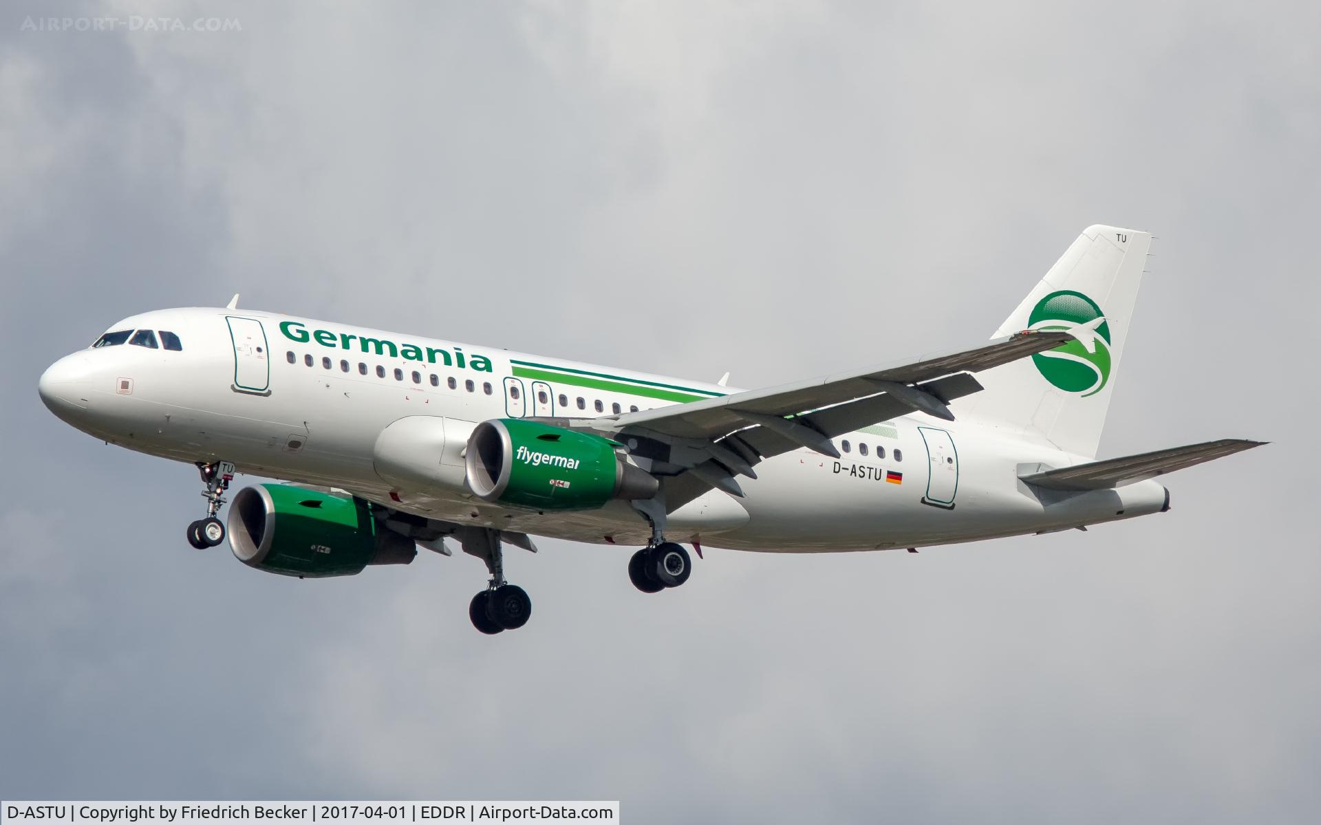 D-ASTU, 2008 Airbus A319-112 C/N 3533, inbound from Catania