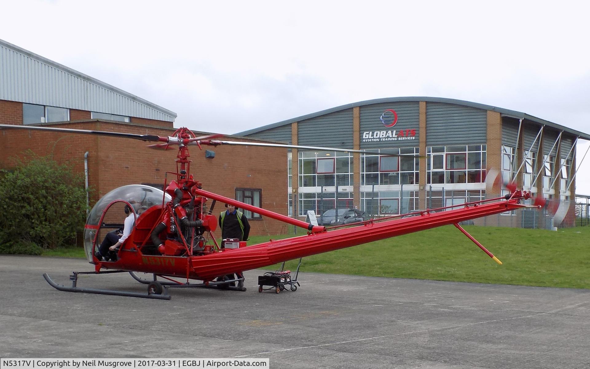 N5317V, 1956 Hiller UH-12C C/N 768, At Gloucestershire Airport(EGBJ) 31/03/17