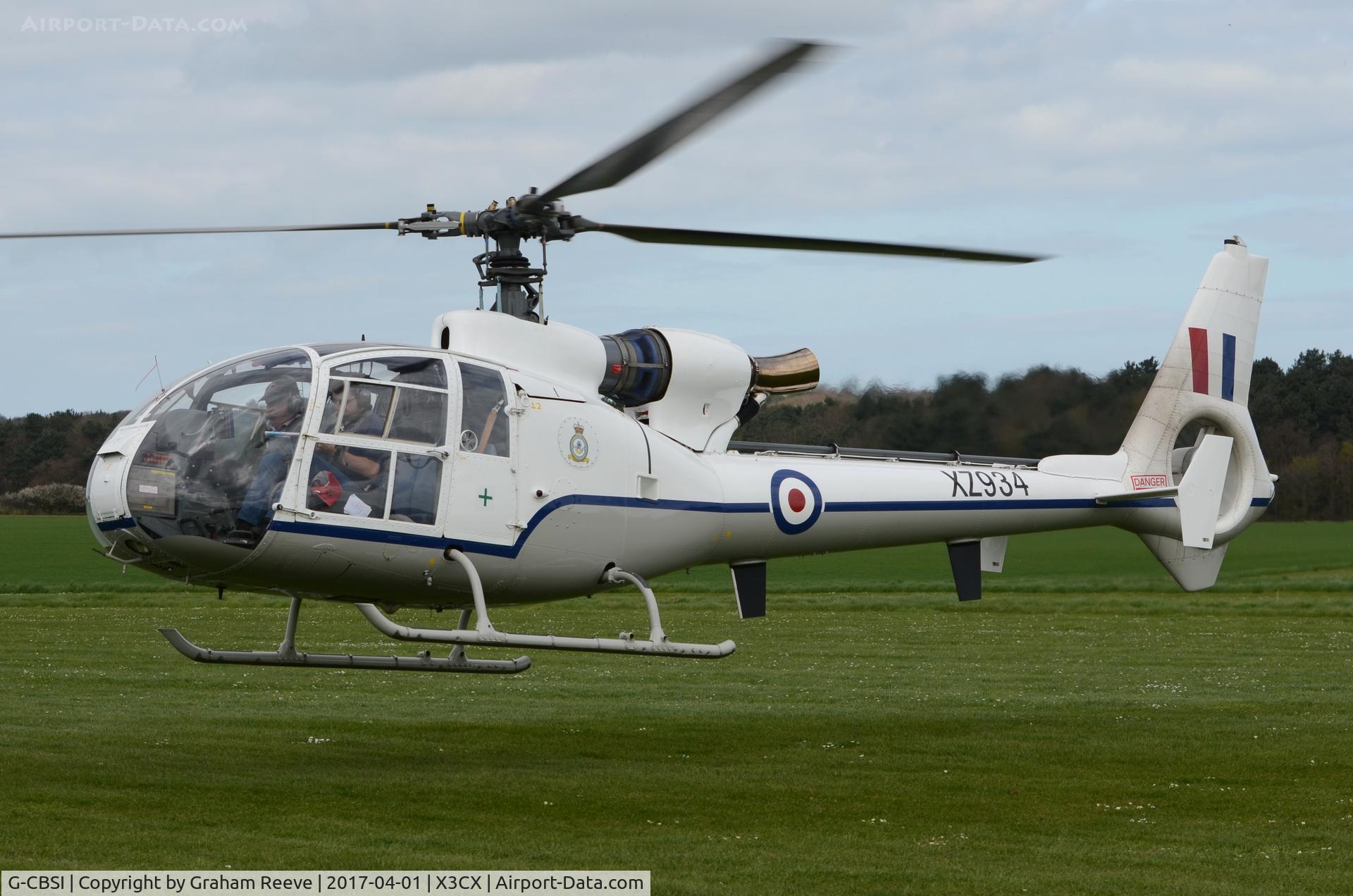 G-CBSI, 1978 Westland SA-341D Gazelle HT3 C/N WA1736, Landing at Northrepps.