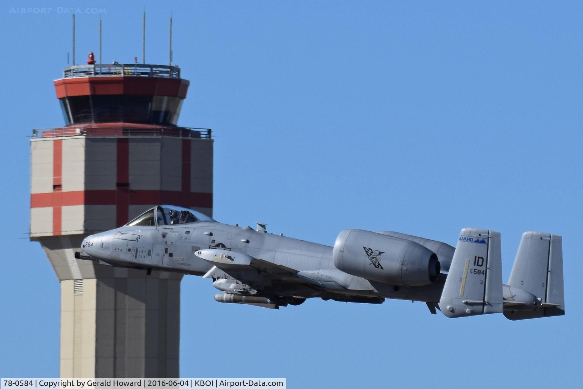 78-0584, 1978 Fairchild Republic A-10C Thunderbolt II C/N A10-0204, Departing RWY 10R.  190th Fighter Sq., Idaho ANG.
