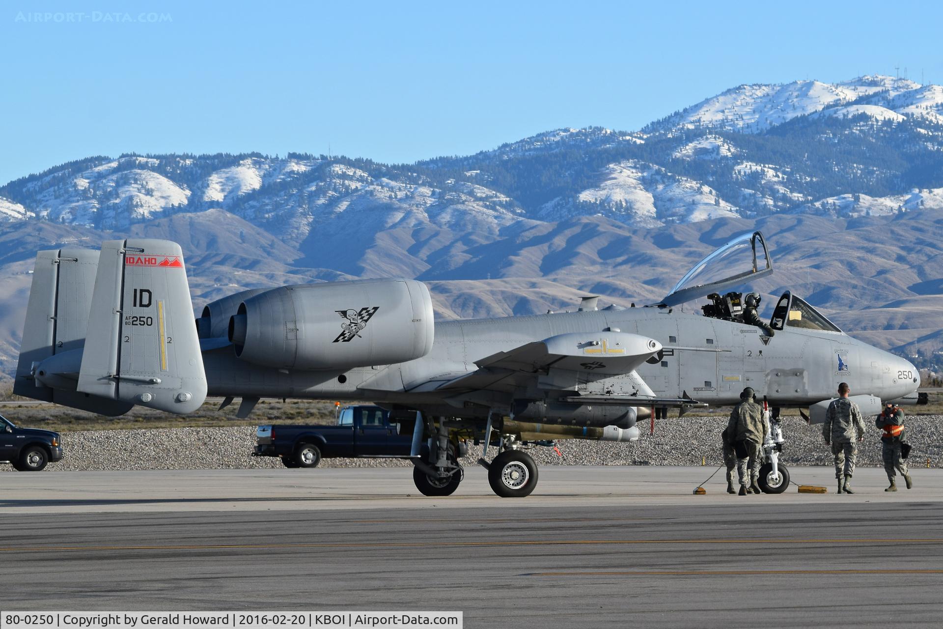 80-0250, 1980 Fairchild Republic A-10C Thunderbolt II C/N A10-0600, Parked on the de arm pad for final checks before take off. 190th Fighter Sq., Idaho ANG.