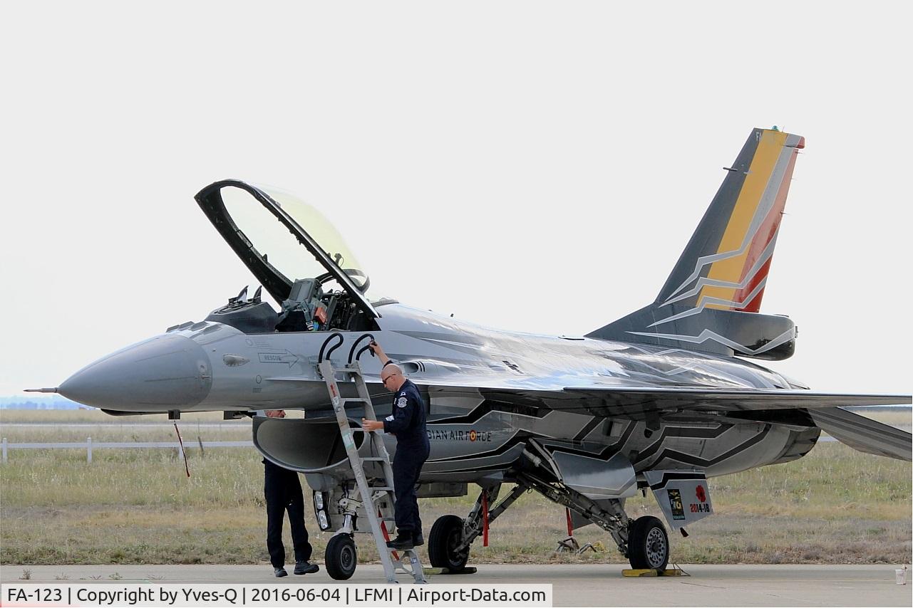 FA-123, SABCA F-16AM Fighting Falcon C/N 6H-123, Belgian Air Force SABCA F-16AM Fighting Falcon, Flight line, Istres-Le Tubé Air Base 125 (LFMI-QIE) open day 2016