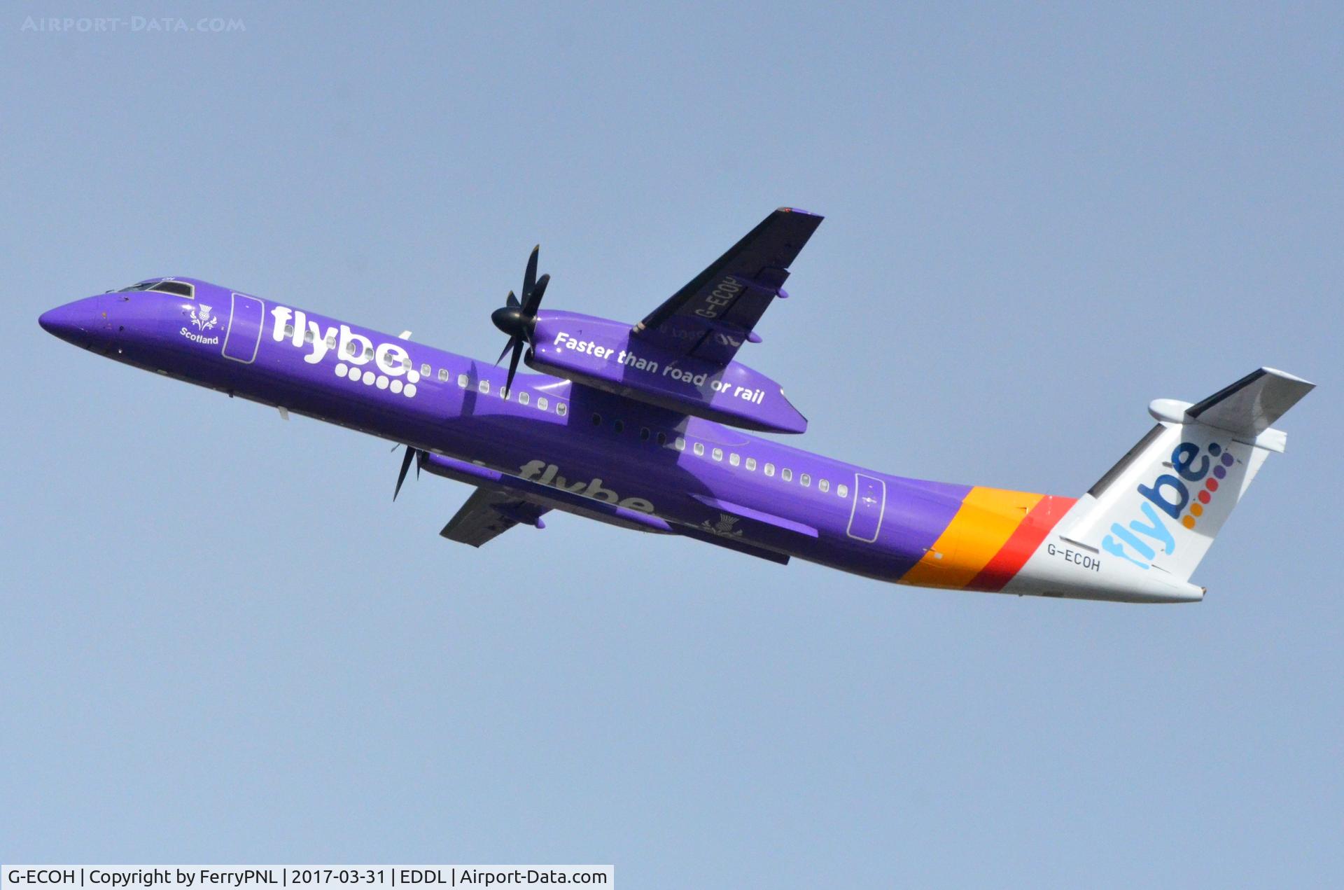 G-ECOH, 2008 De Havilland Canada DHC-8-402Q Dash 8 C/N 4221, FlyBe dash8 taking-off.