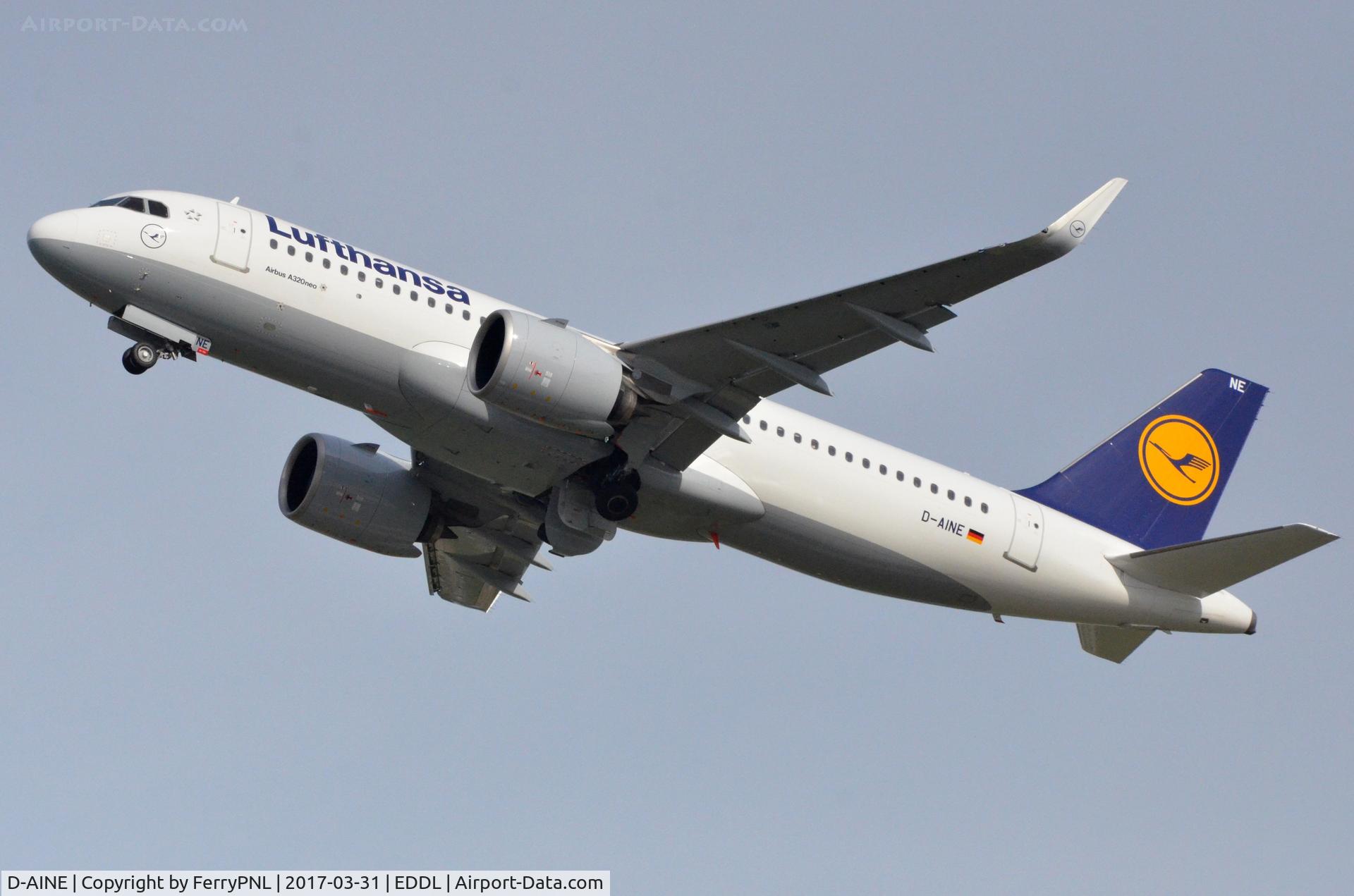 D-AINE, 2016 Airbus A320-271N C/N 7103, Lufthansa A320N taking-off.