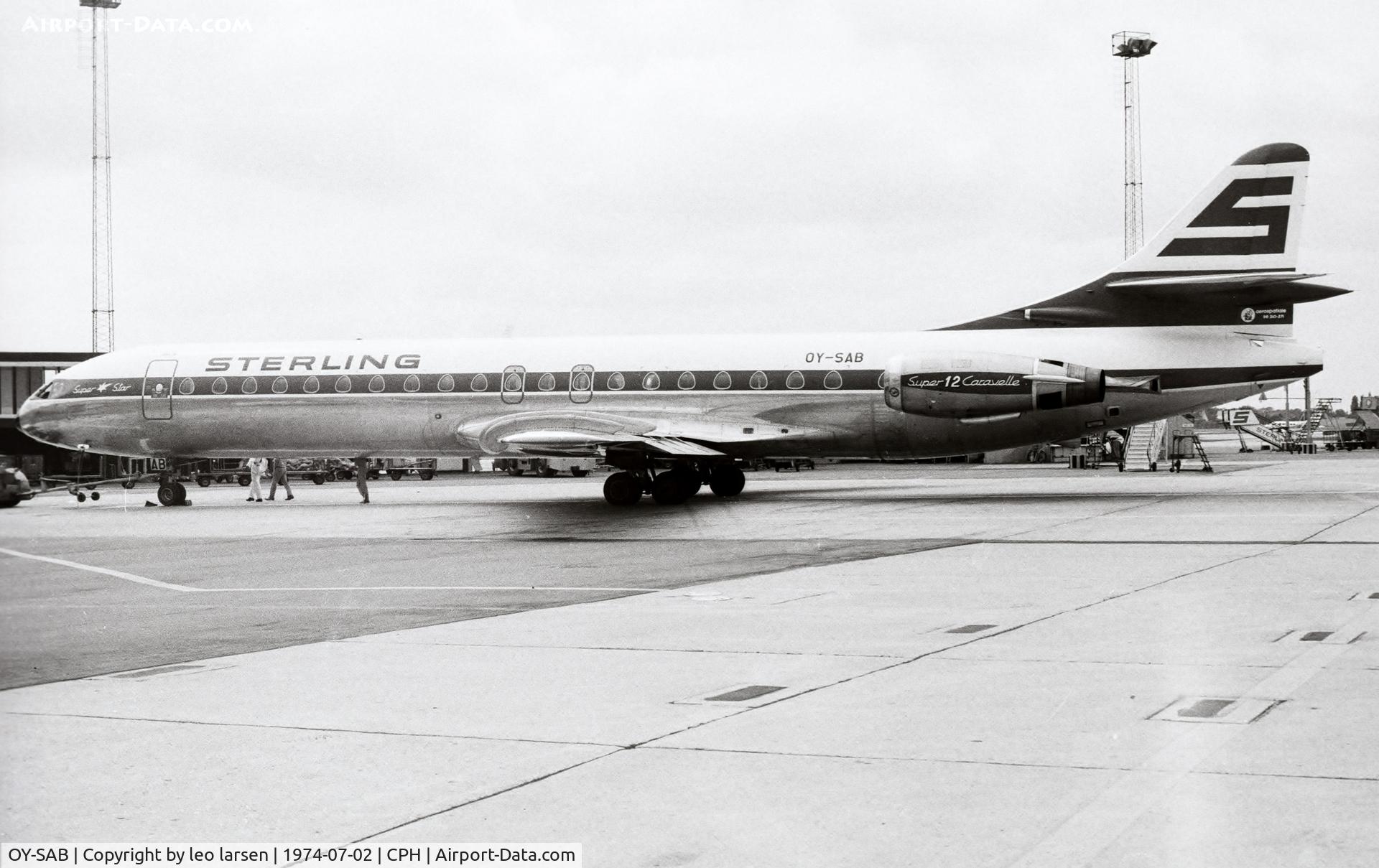 OY-SAB, 1971 Aerospatiale SE-210 Caravelle 12 C/N 271, Copenhagen 2.7.1974