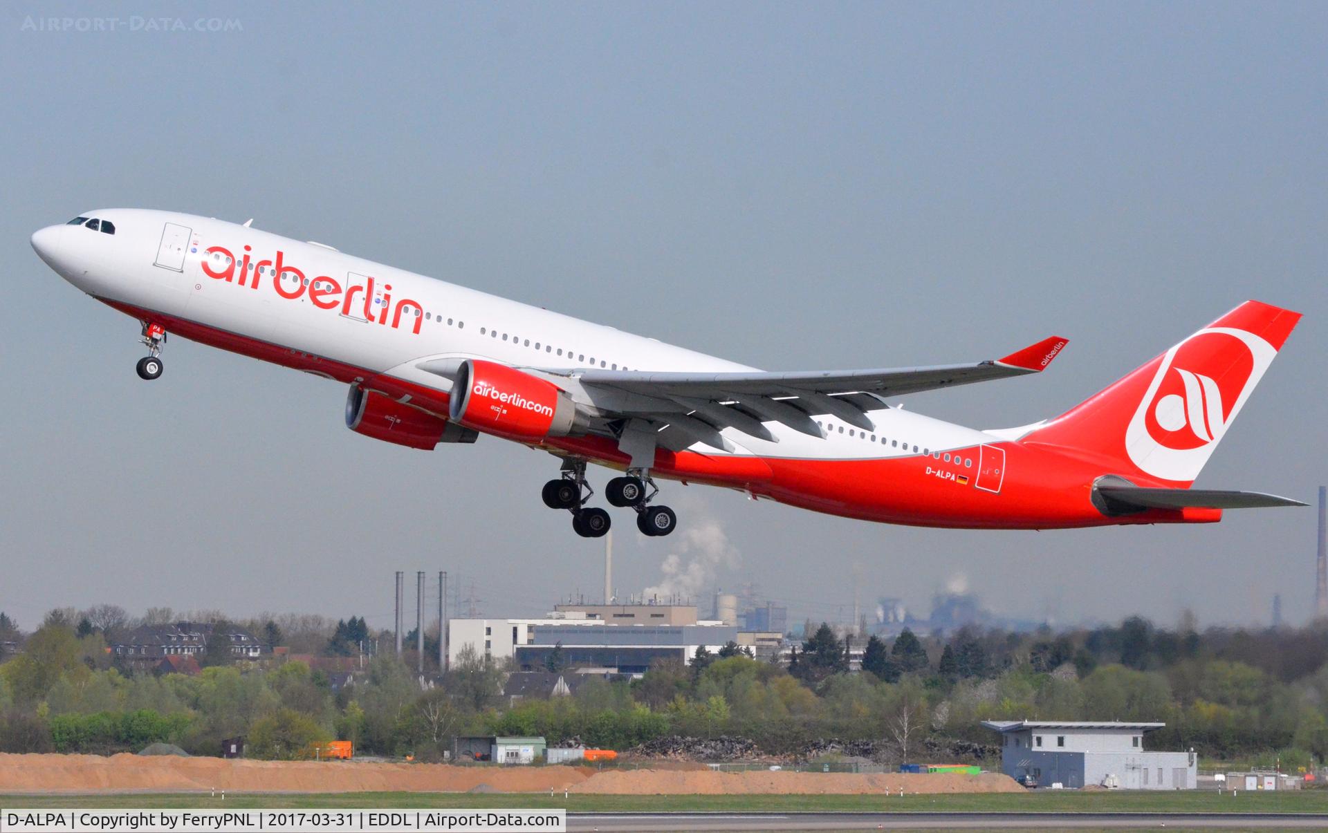 D-ALPA, 2001 Airbus A330-223 C/N 403, Air Berlin A332 lifting-off.