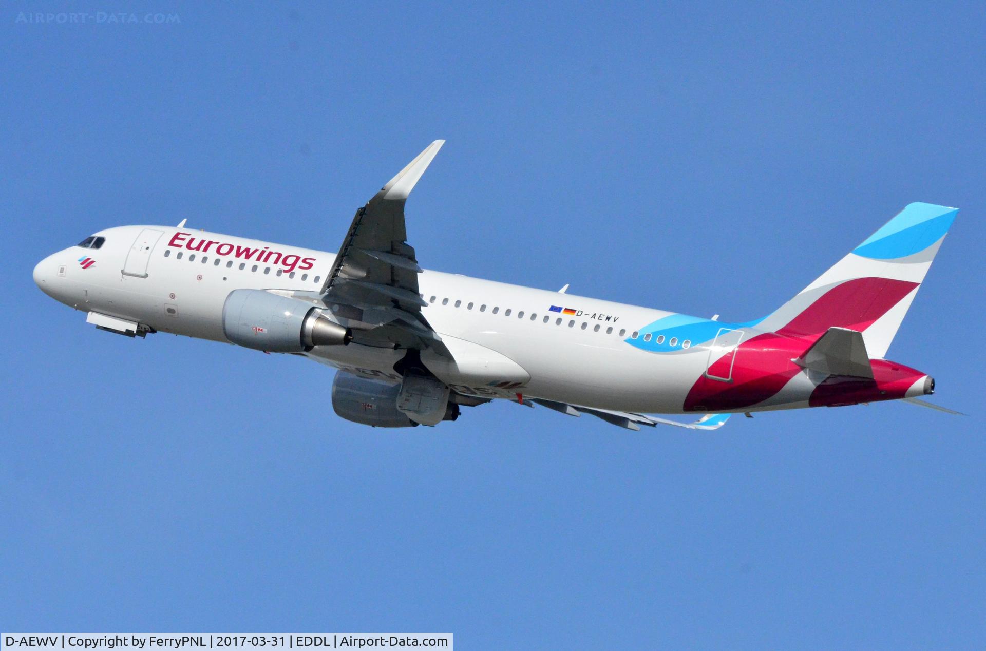 D-AEWV, 2017 Airbus A320-214 C/N 7545, Eurowings A320 departing