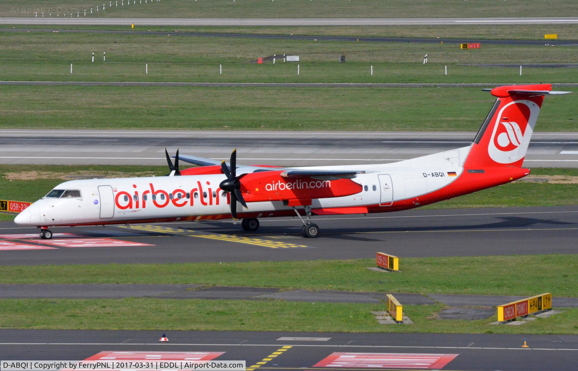 D-ABQI, 2009 De Havilland Canada DHC-8-402Q Dash 8 C/N 4264, Air Berlin DHC8 arrived in DUS