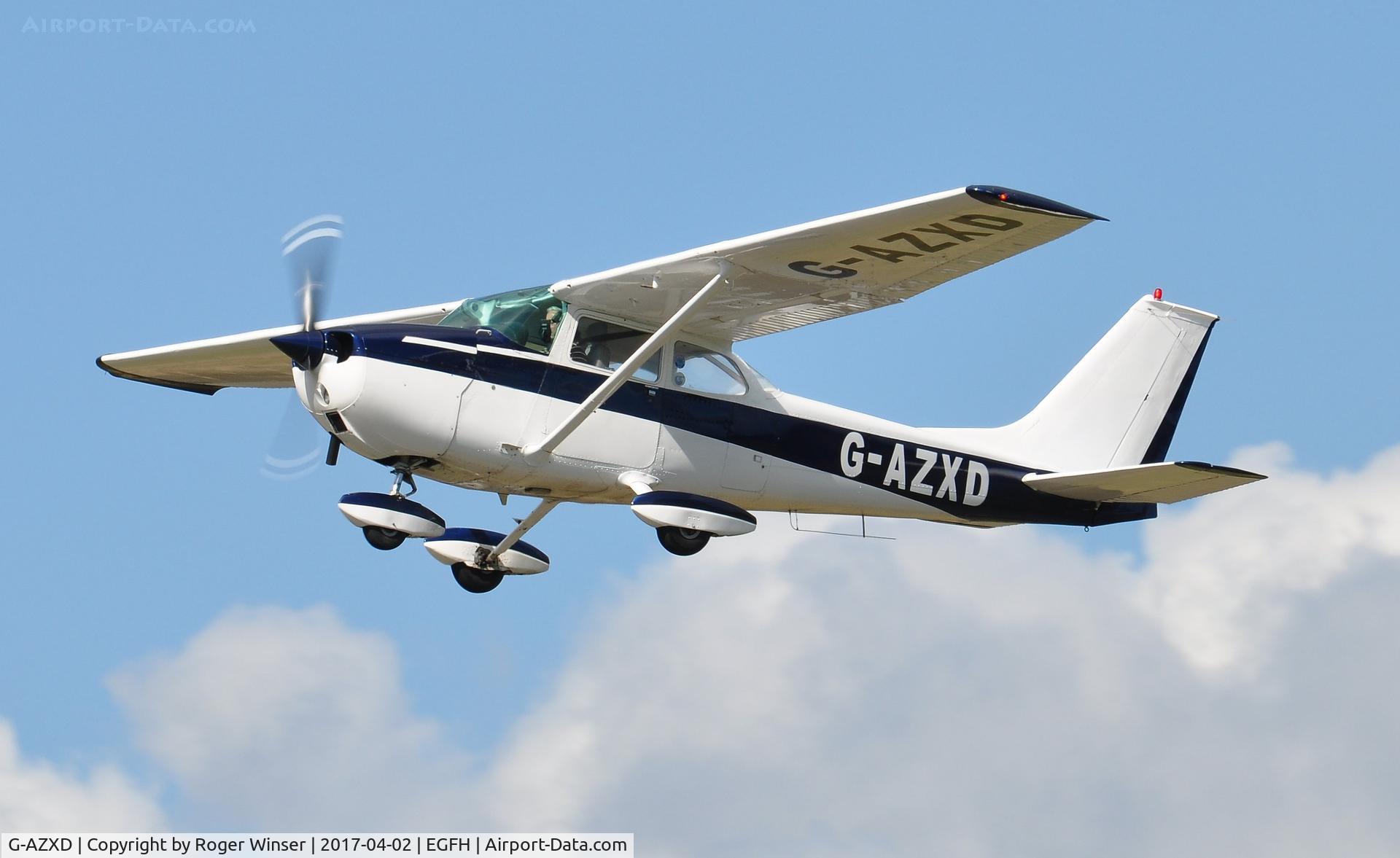 G-AZXD, 1972 Reims Cessna F172L C/N 0878, Visiting Reims/Cessna Skyhawk departing Runway 22.