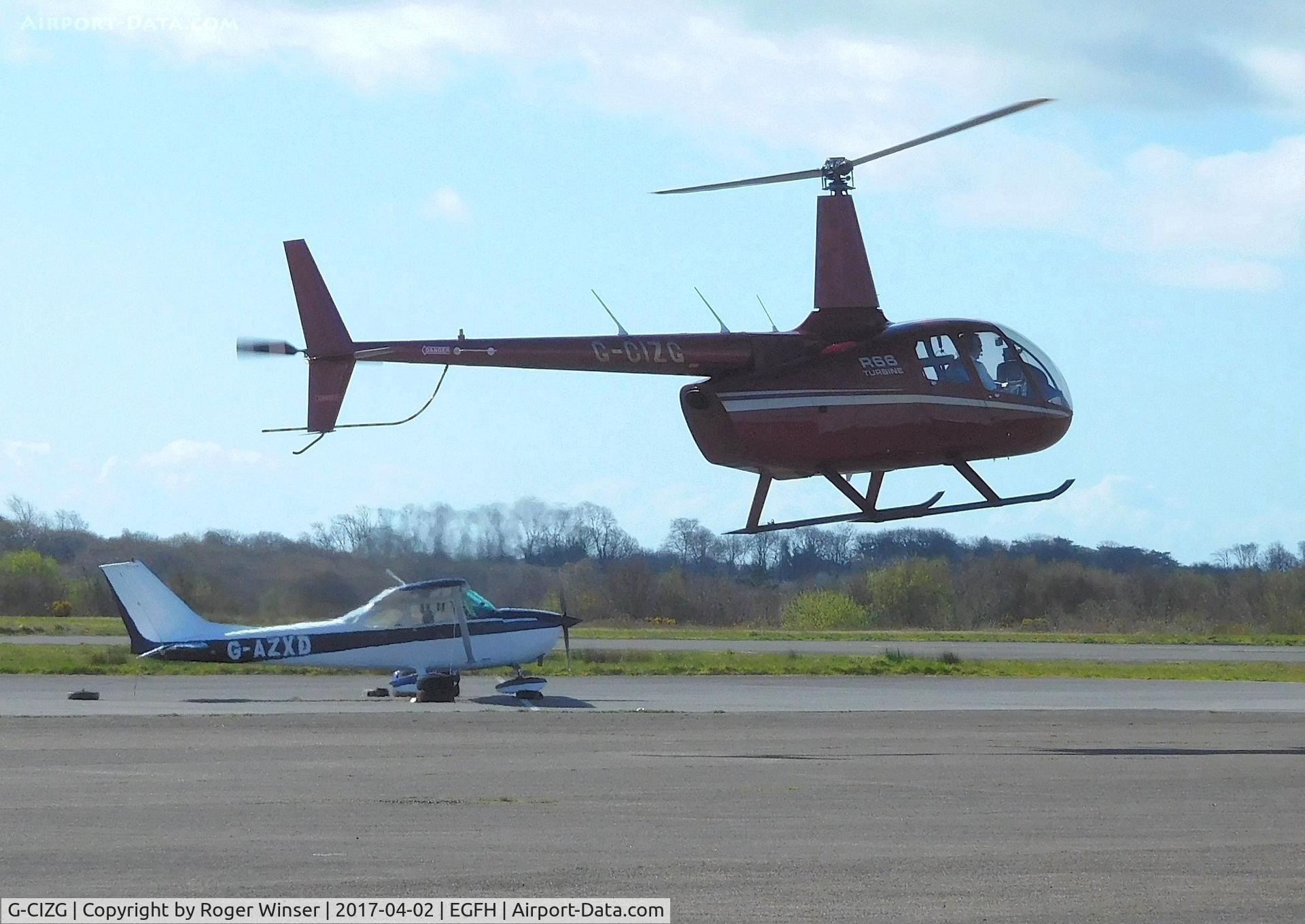 G-CIZG, 2016 Robinson R66 Turbine C/N 0698, Visiting R66.
