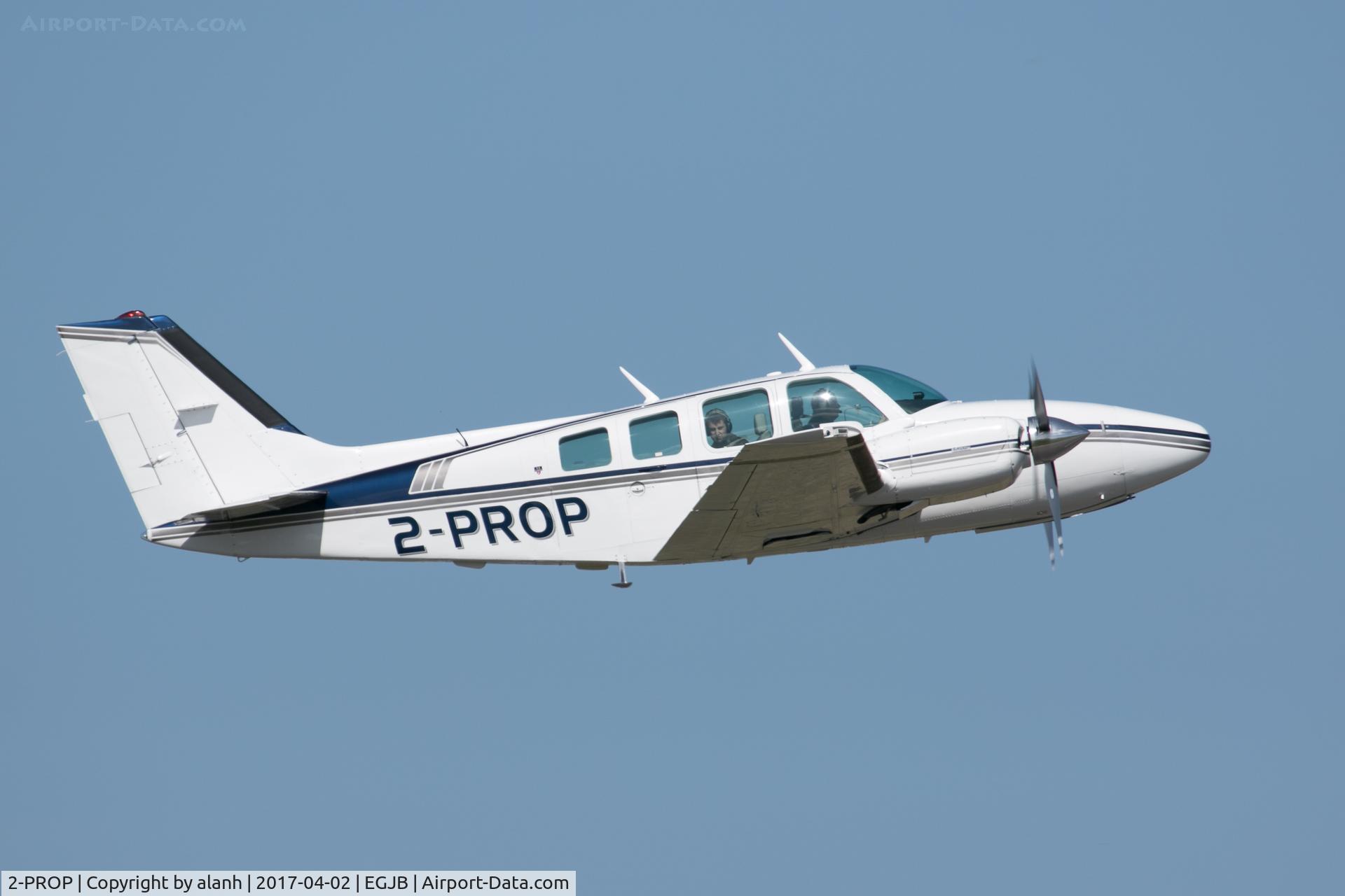 2-PROP, 1977 Beech 58 Baron C/N TH-893, Departing Guernsey