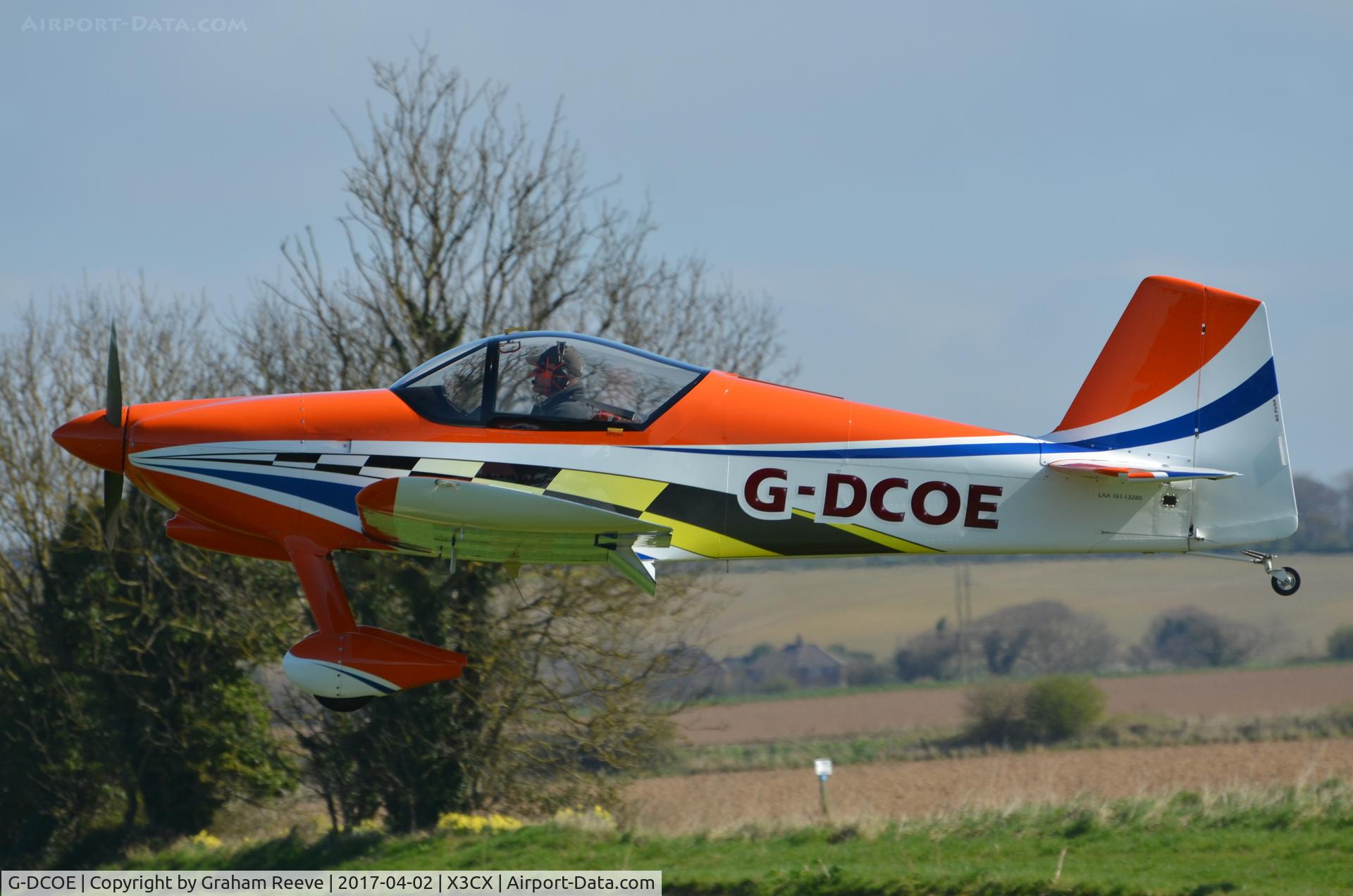 G-DCOE, 2014 Vans RV-6 C/N PFA 181-13280, Landing at Northrepps.