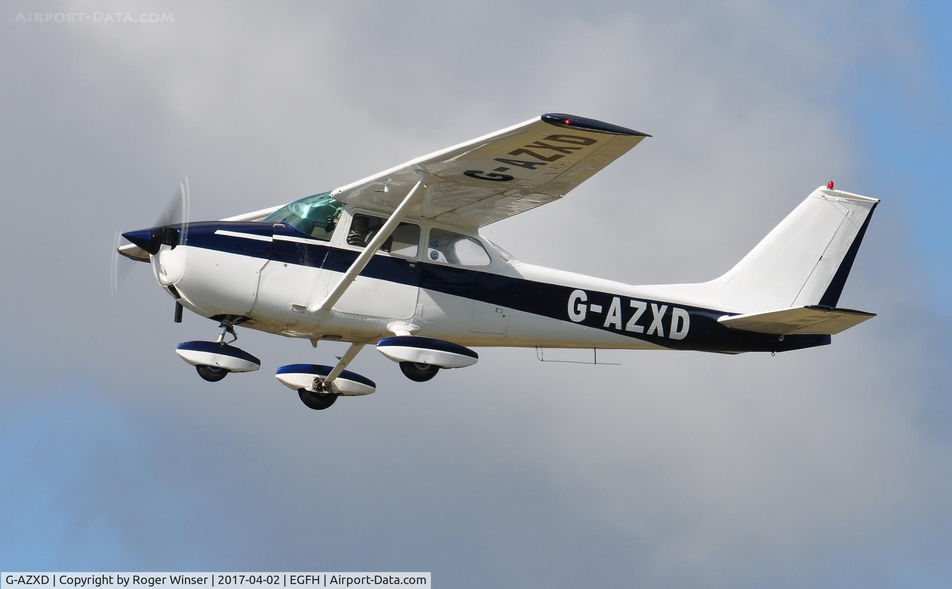 G-AZXD, 1972 Reims Cessna F172L C/N 0878, Visiting Reims/Cessna Skyhawk departing Runway 22.