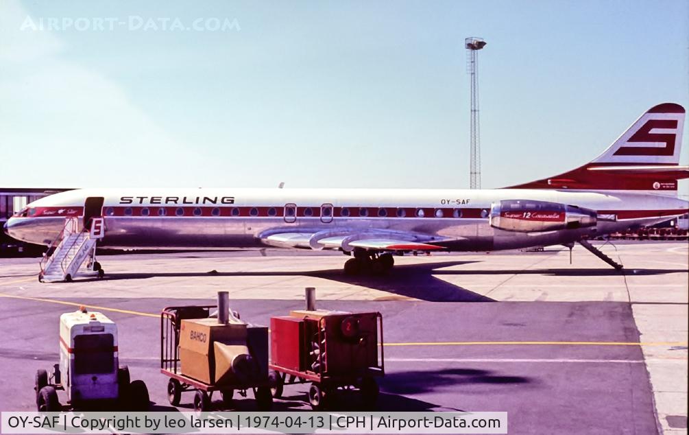 OY-SAF, 1972 Aerospatiale SE-210 Caravelle 12 C/N 275, Copenhagen 13.4.1974